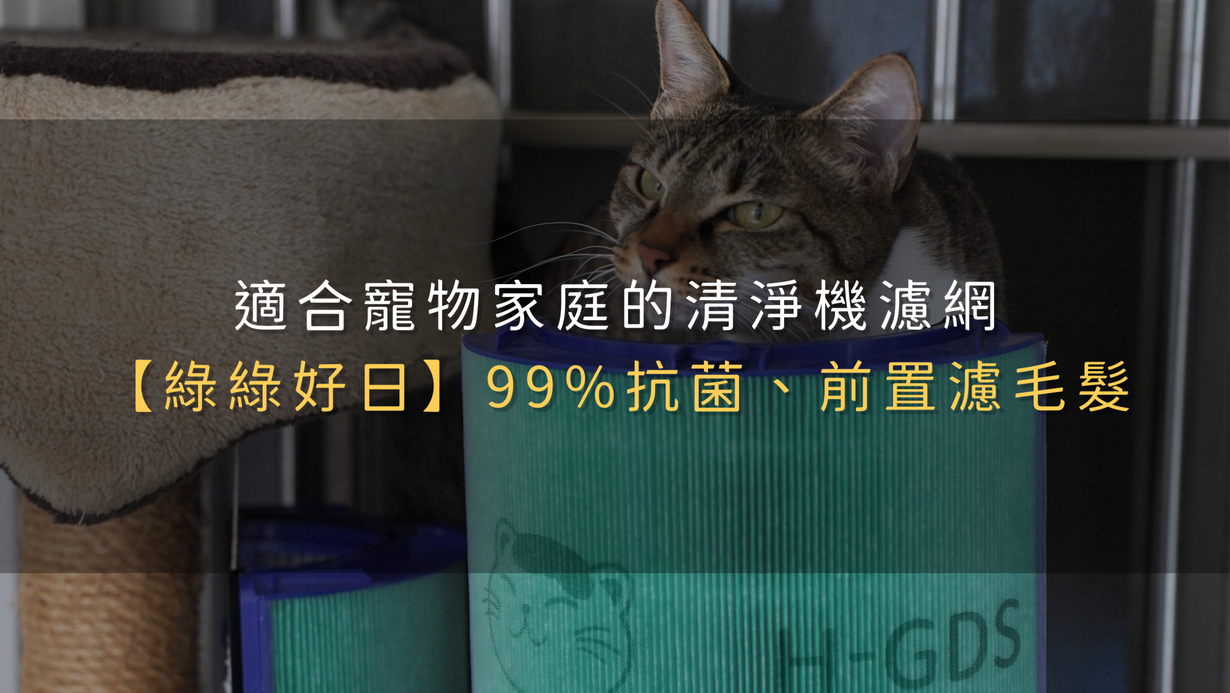 適合寵物家庭的清淨機濾網【綠綠好日】99%抗菌、前置濾毛髮
