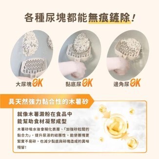 汪喵星球｜益生菌消臭無痕砂 (條型豆腐砂＋木薯砂) 2.4kg(單包賣場)