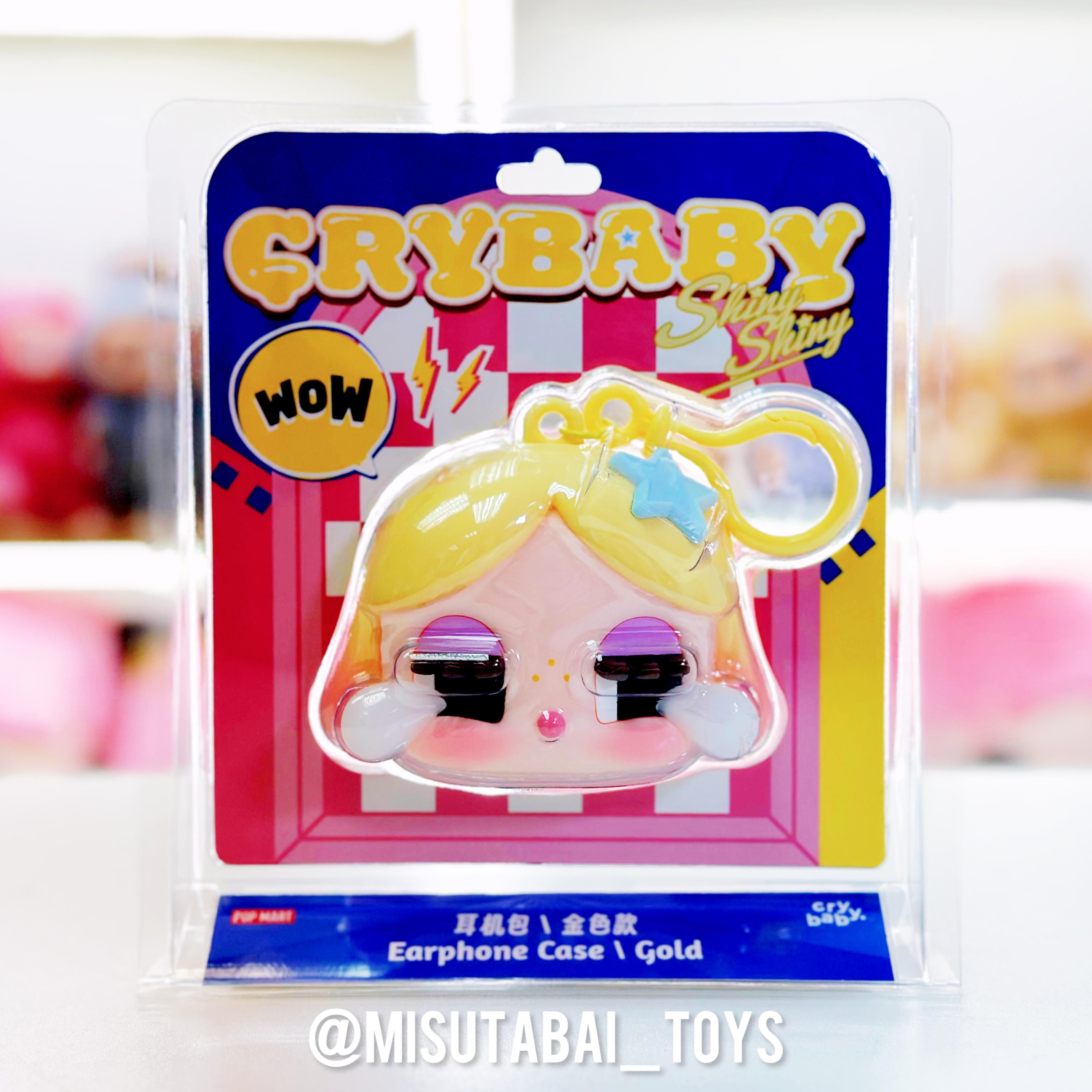 CRYBABY SHINY SHINY Series-Earphone Case Gold  ( POPMART )