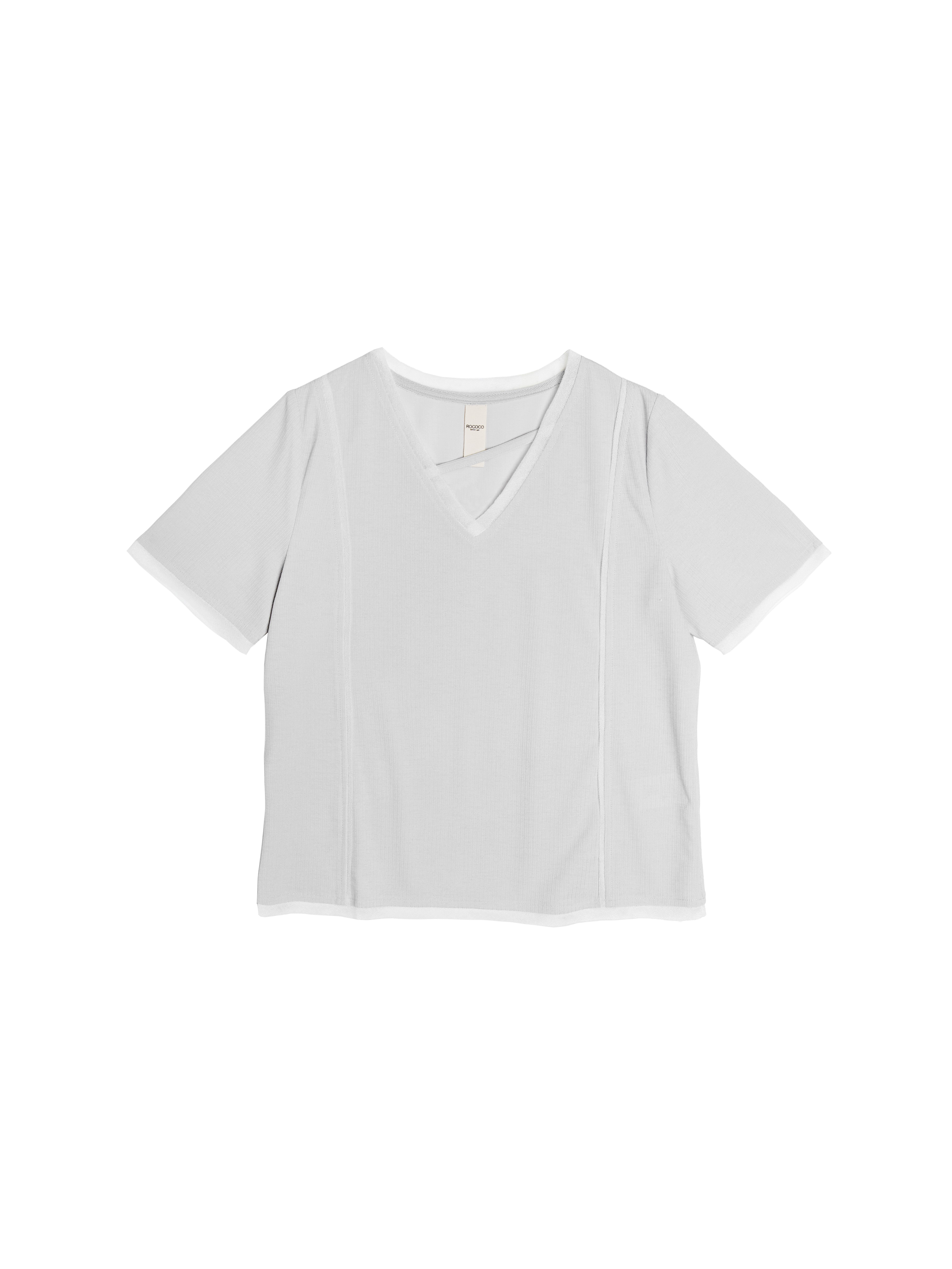 V領擠邊細節上衣 - 25WRT227C
