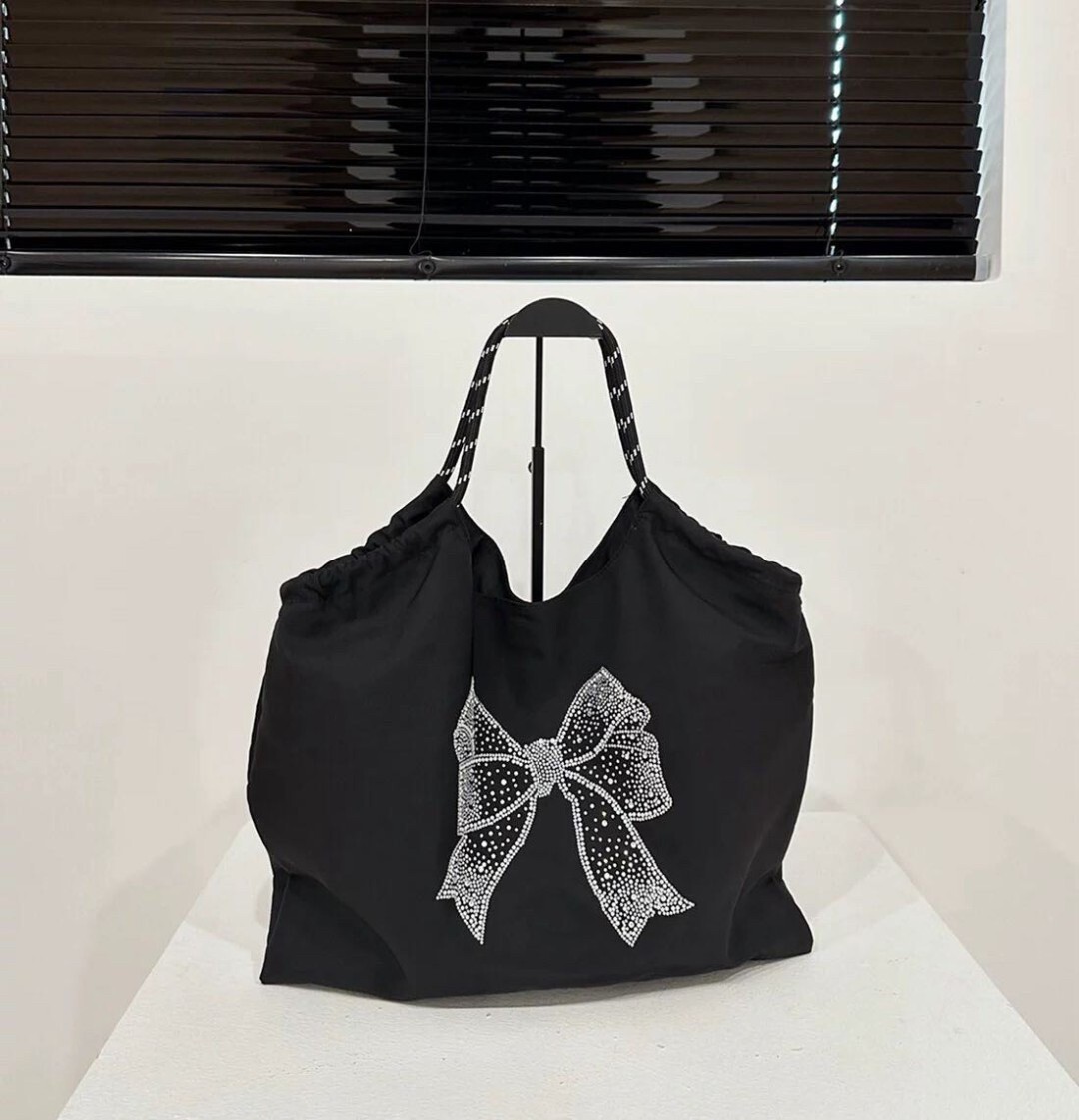 3491韓版尼龍燙鑽托特包