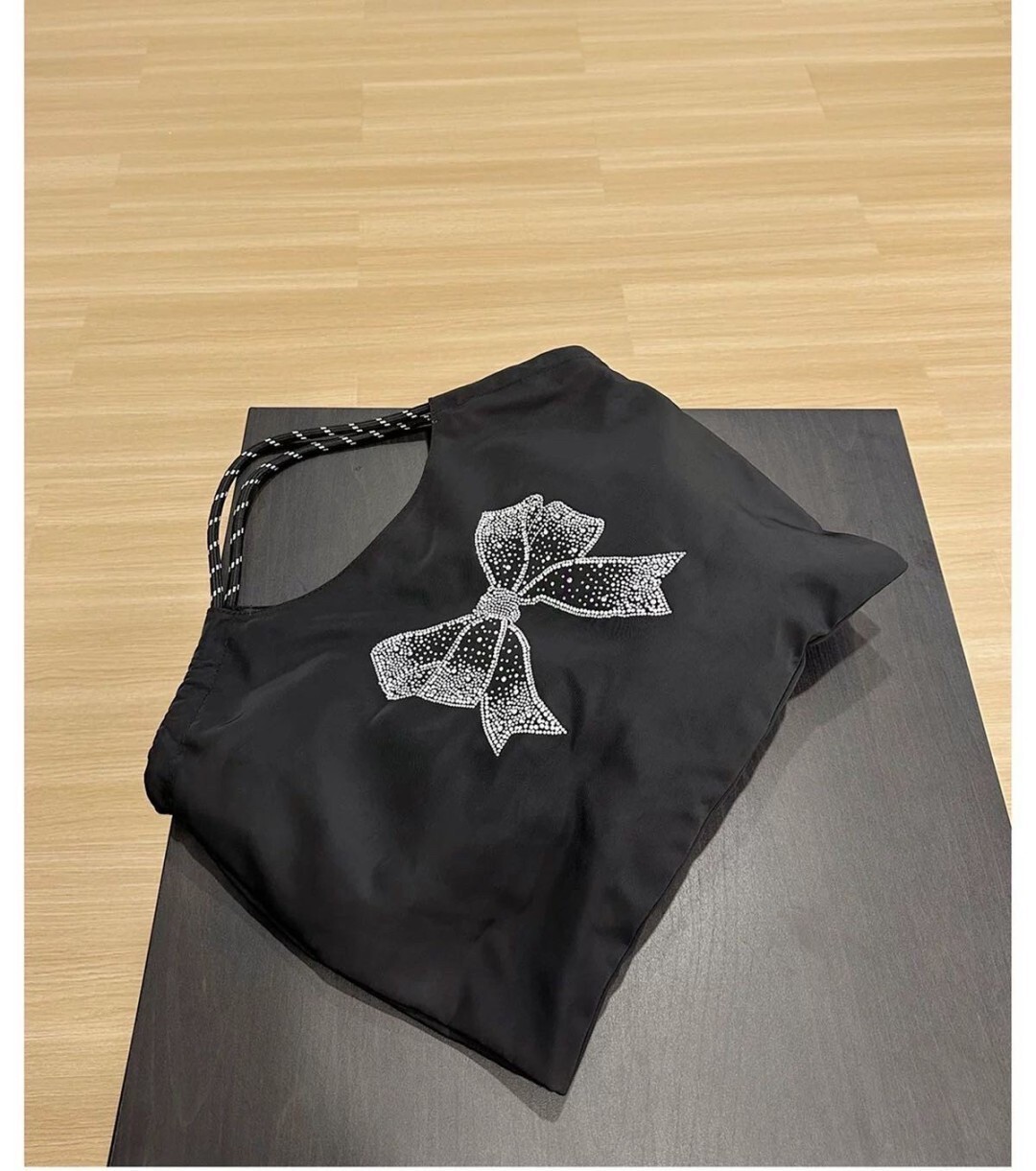 3491韓版尼龍燙鑽托特包