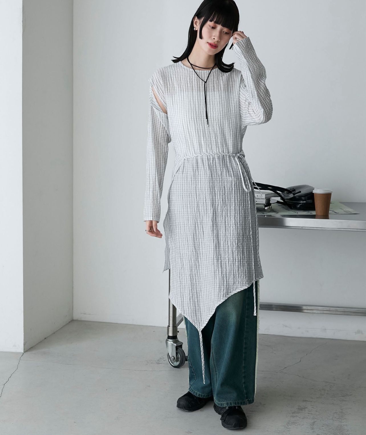 【預購】JN073003 forksy. 多種穿法不對稱連身裙(free size)