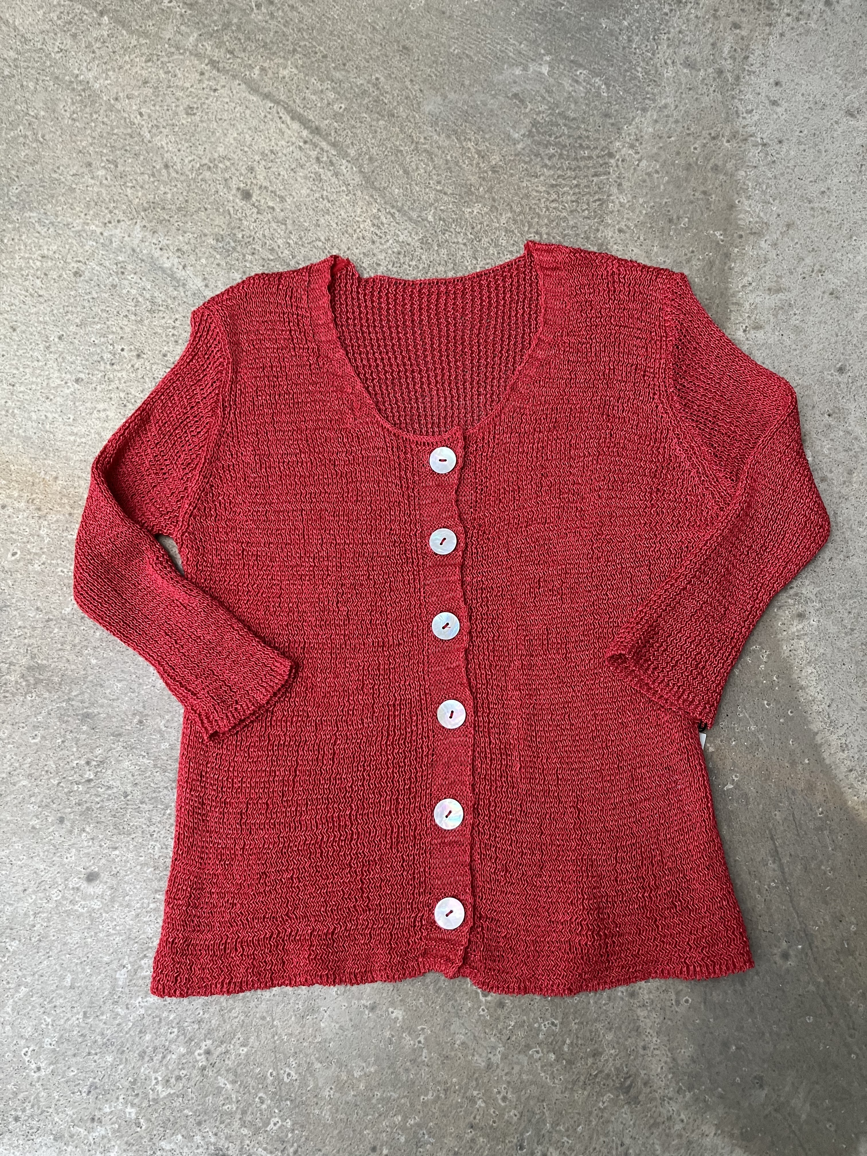 紅色針織外套