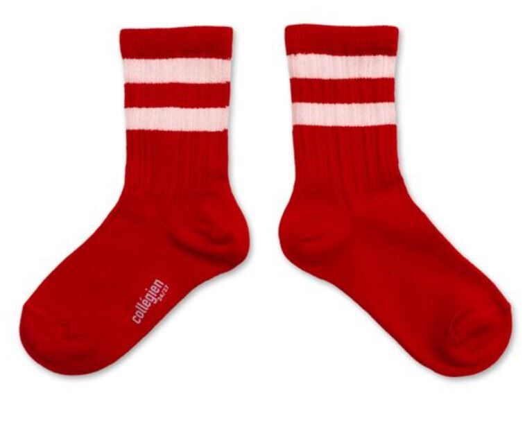 COLLEGIEN 羅紋運動短襪 Nico  -Coquelicot罌粟紅