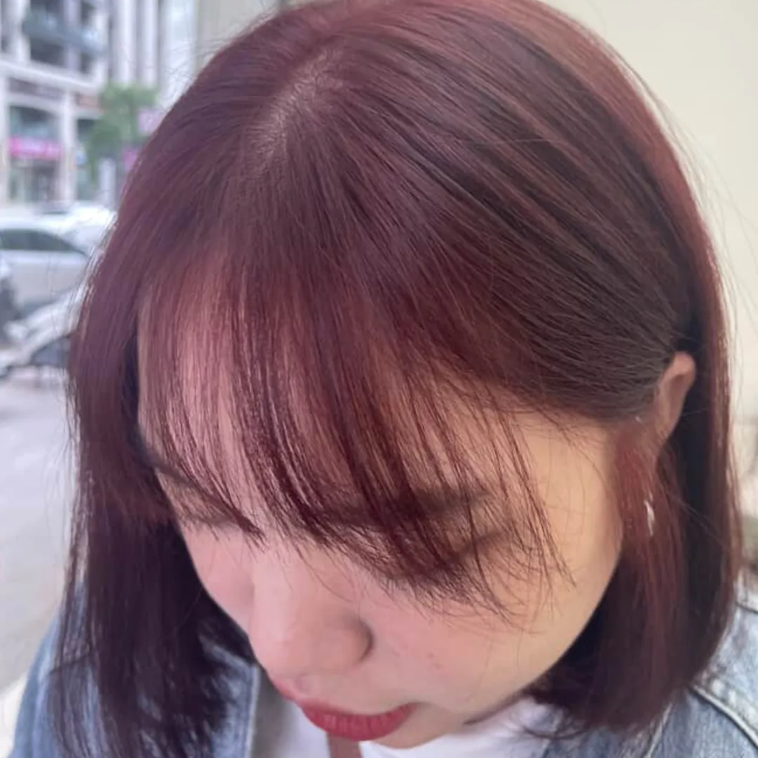 Sherry’s misty hair color creation – Misty wine brown