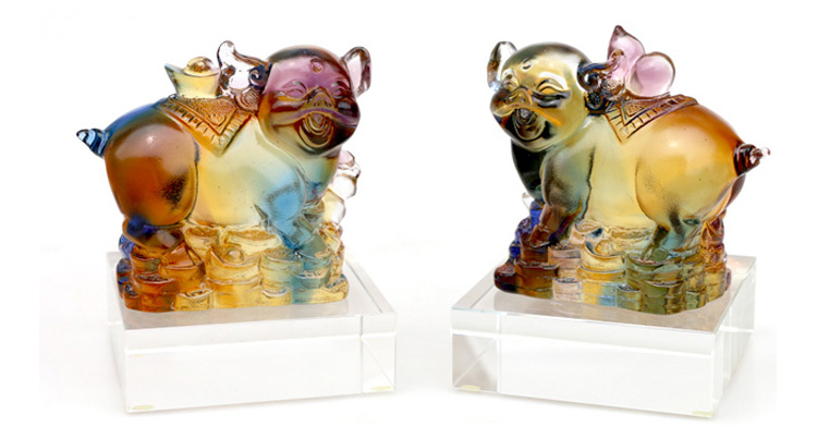 鹿港窯禮品館|福祿豬 琉璃擺飾 傳承文化的璀璨藝術與吉祥祝福