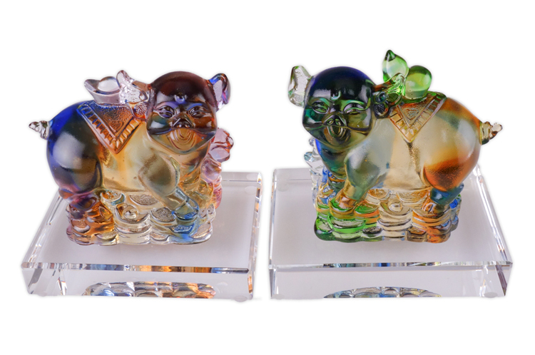 鹿港窯禮品館|福祿豬 琉璃擺飾 傳承文化的璀璨藝術與吉祥祝福