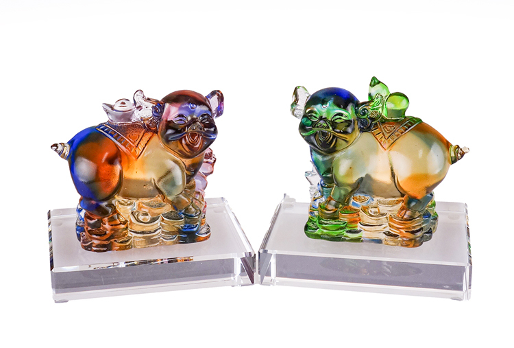 鹿港窯禮品館|福祿豬 琉璃擺飾 傳承文化的璀璨藝術與吉祥祝福