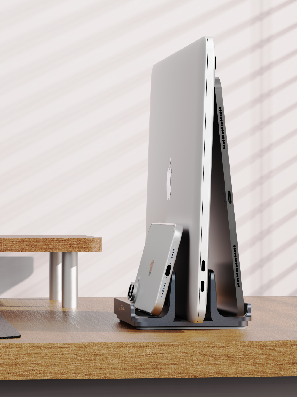 Allite 筆電 / 平板三槽直立式鋁合金收納架（ 可調寬度 ）