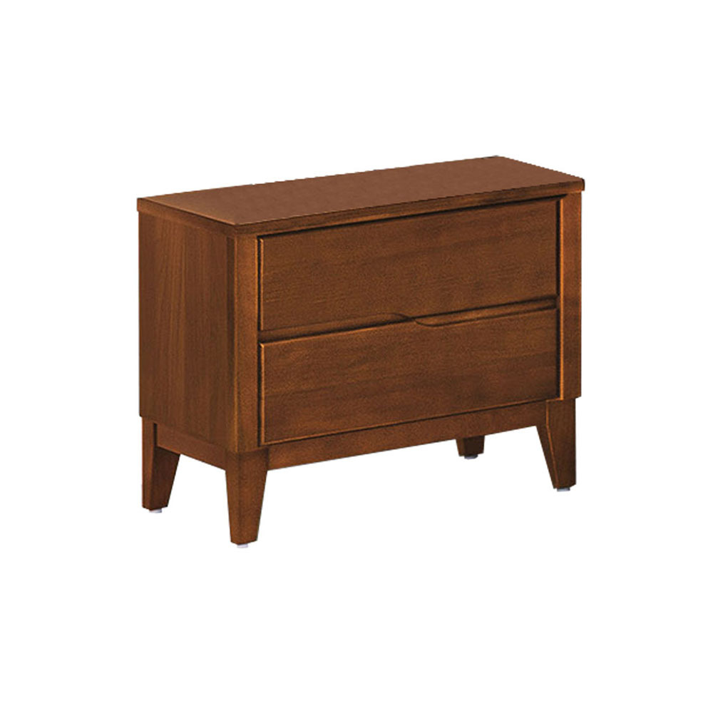 明娜1.9尺胡桃色床頭櫃/二抽收納櫃/置物櫃