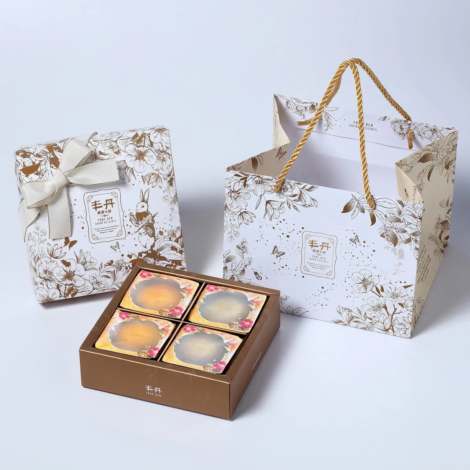 【丰丹嚴選本鋪】愛麗絲綜合禮盒 - 幸福Q餅/松子茶酥(4入)(附提袋)