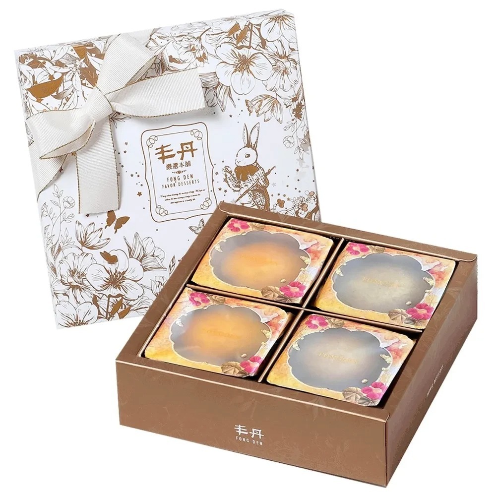 【丰丹嚴選本鋪】愛麗絲綜合禮盒 - 幸福Q餅/松子茶酥(4入)(附提袋)