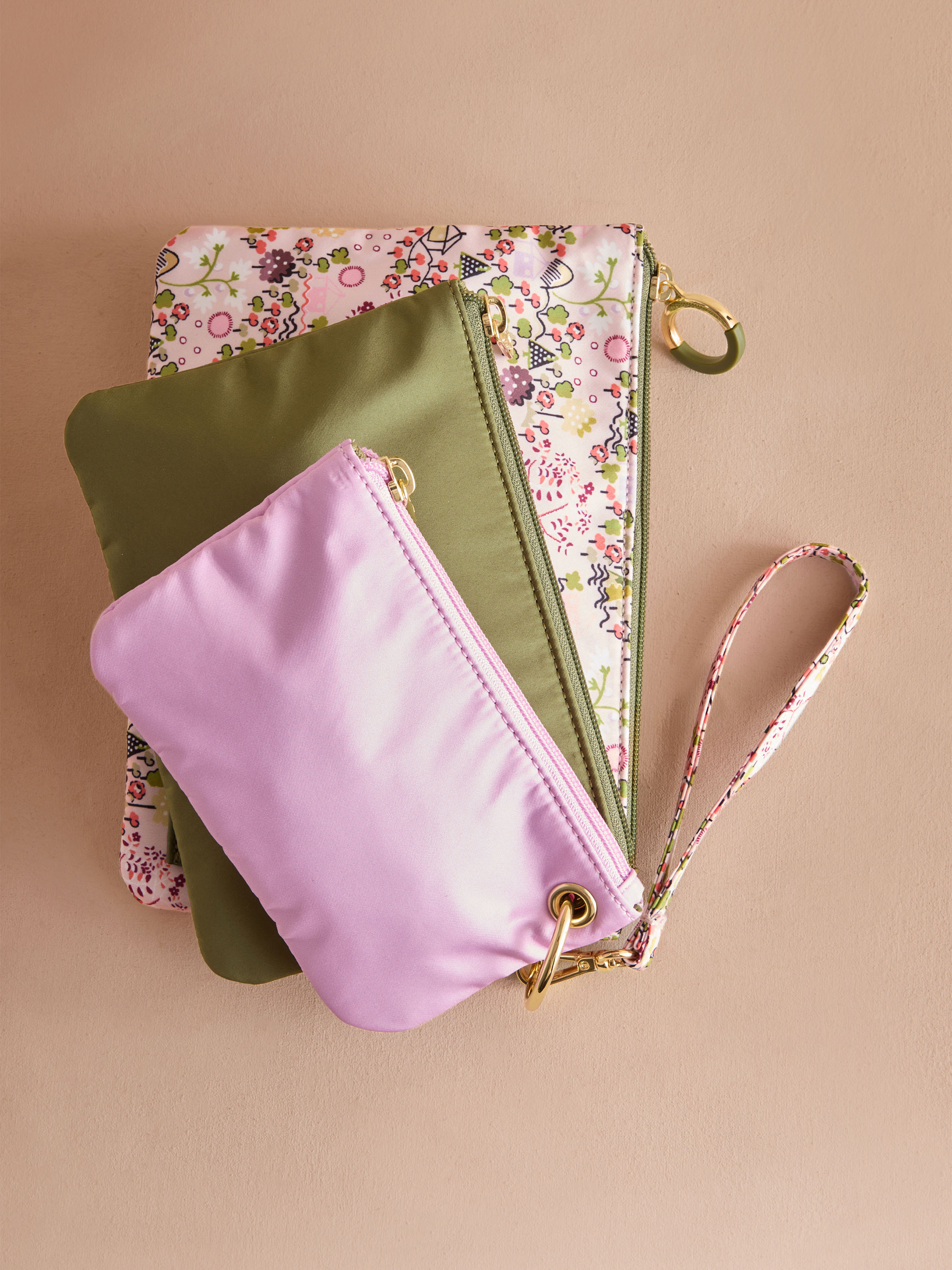 Tiny Town 三入式提把扣環收納袋