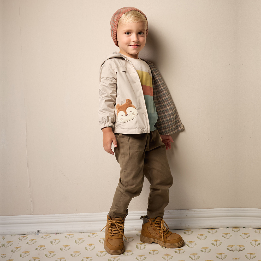 PIPPY 可愛小松鼠雙面穿連帽外套 卡其