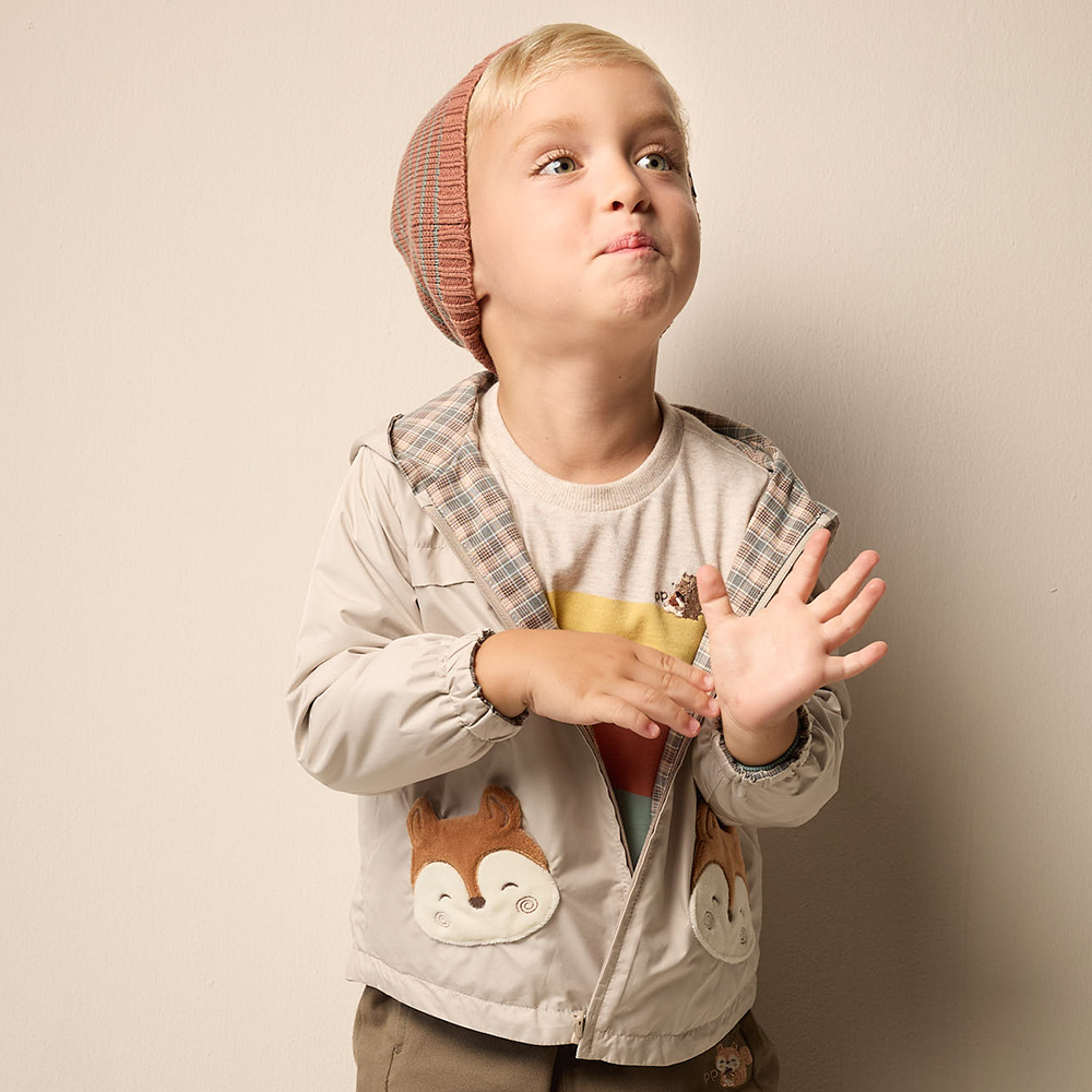 PIPPY 可愛小松鼠雙面穿連帽外套 卡其