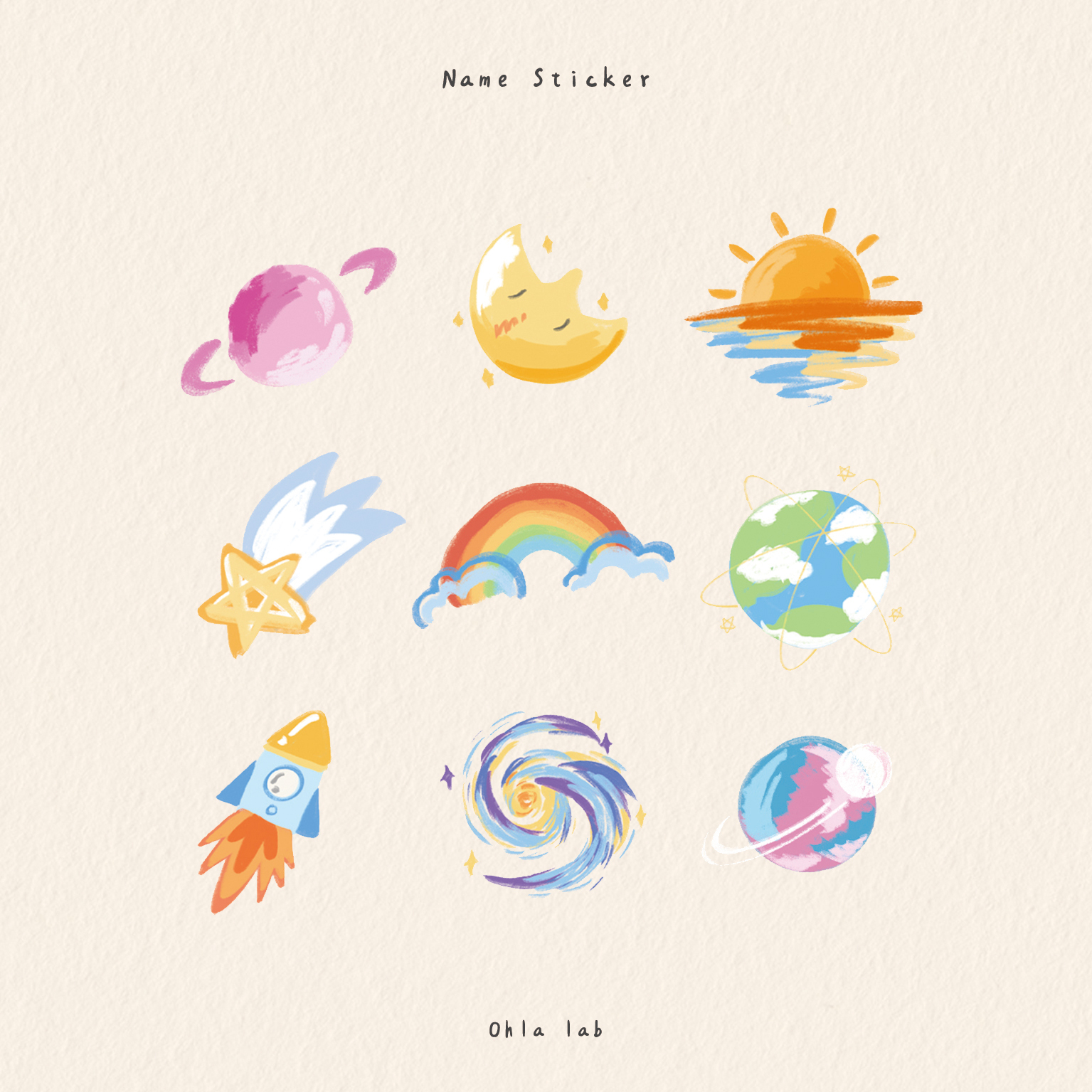 防水姓名貼-星球