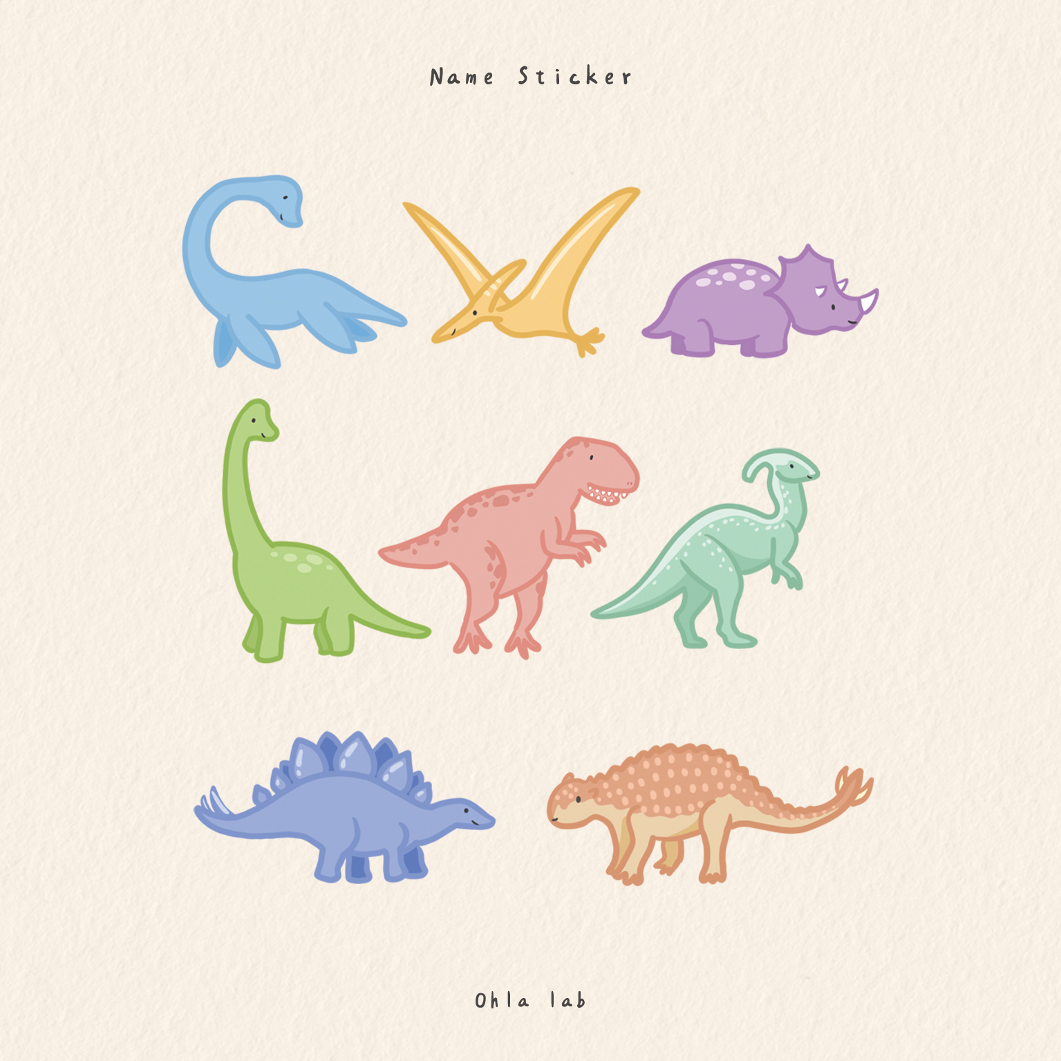 防水姓名貼-恐龍