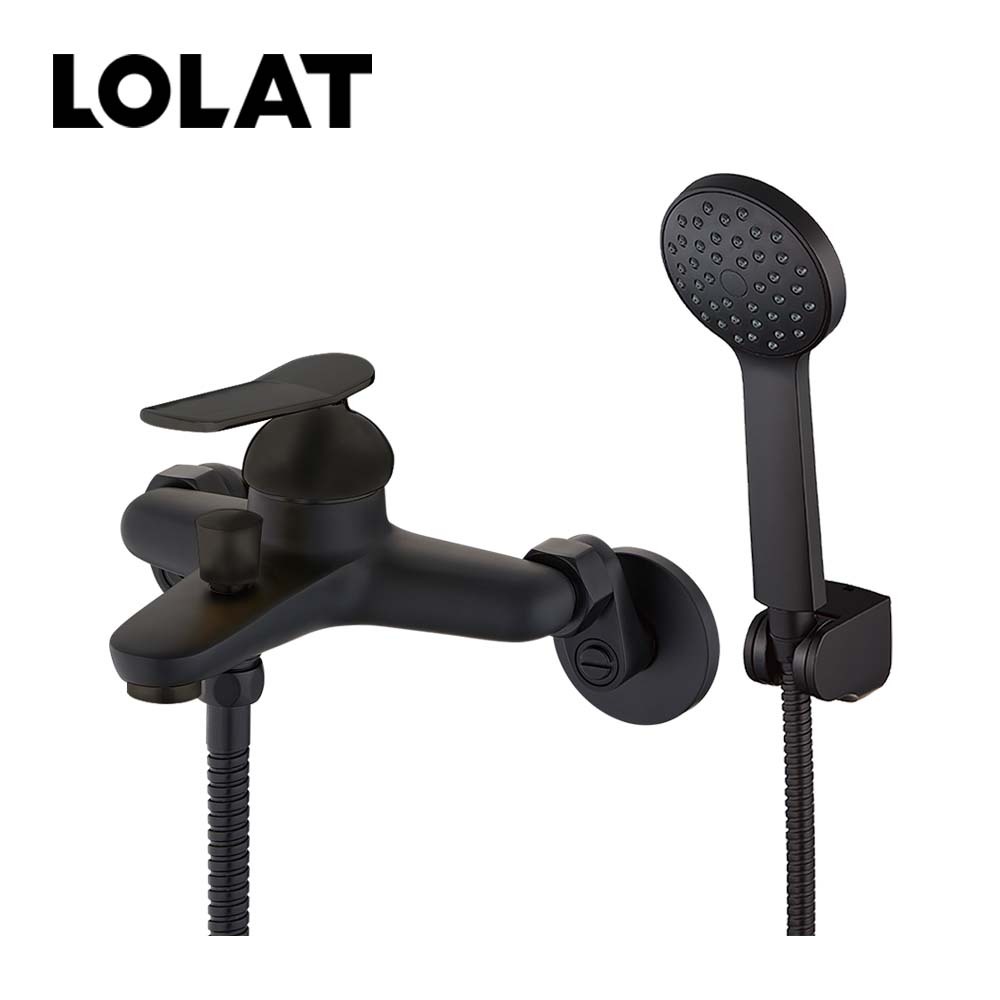 LOLAT單槍沐浴水龍頭組-黑色SNN2156H-Z