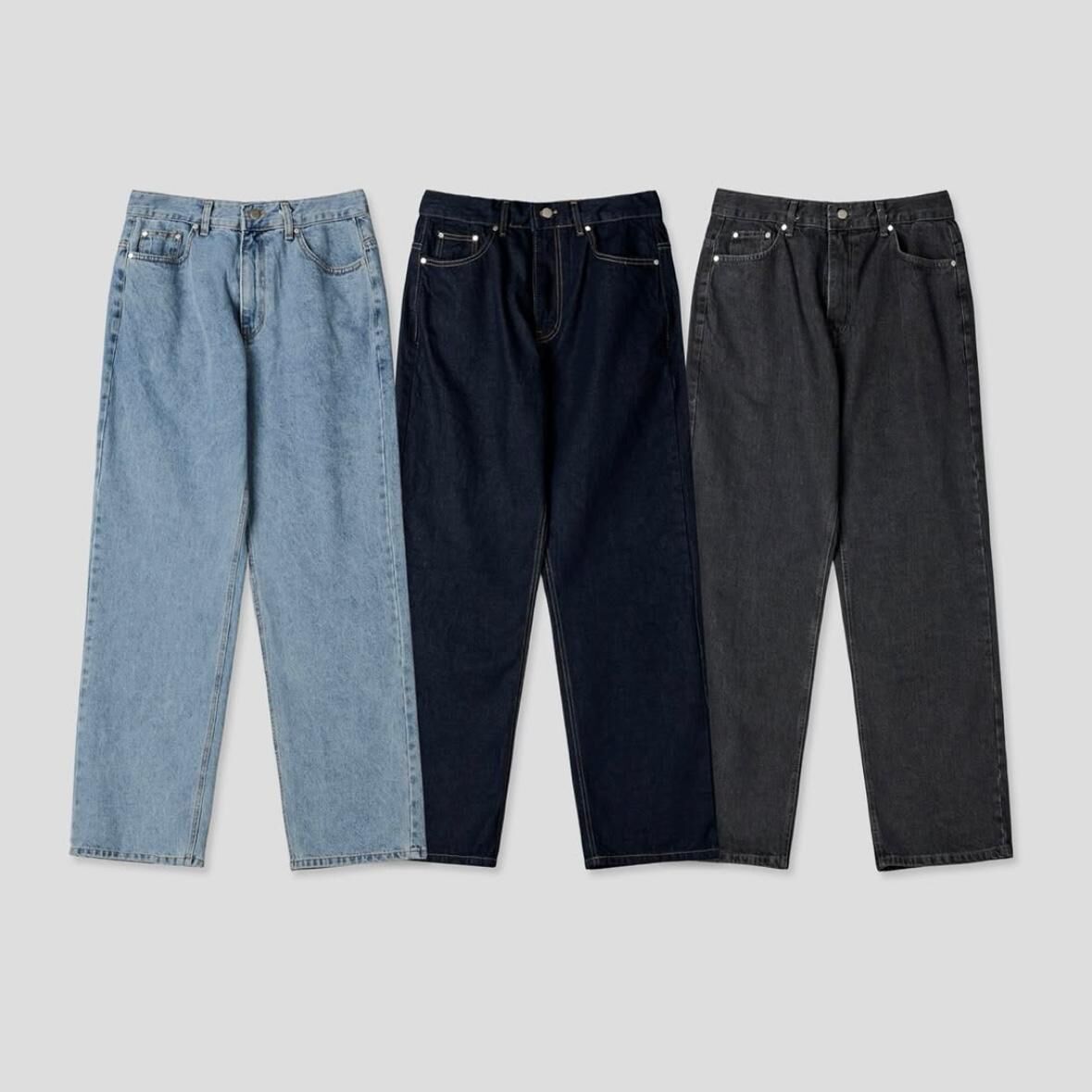 英文字鬆身牛仔褲 P3149