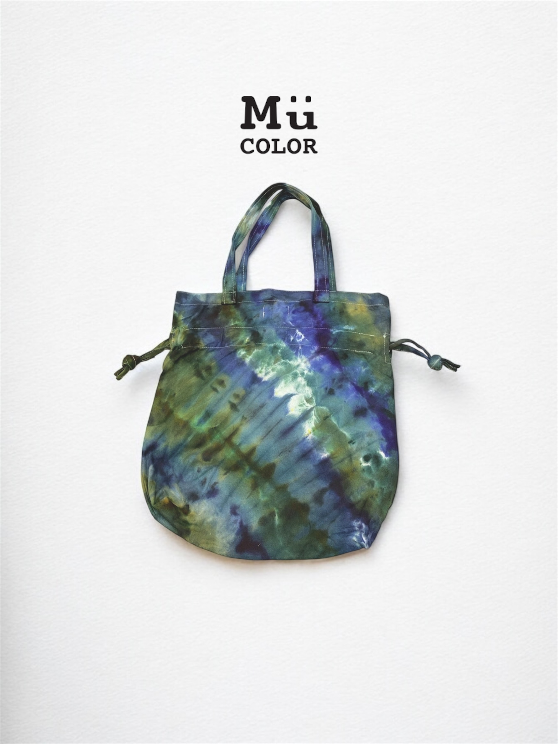 Mumu Color 慕慕卡樂 / 手作冰染-束口帆布側背包（湖畔森林）