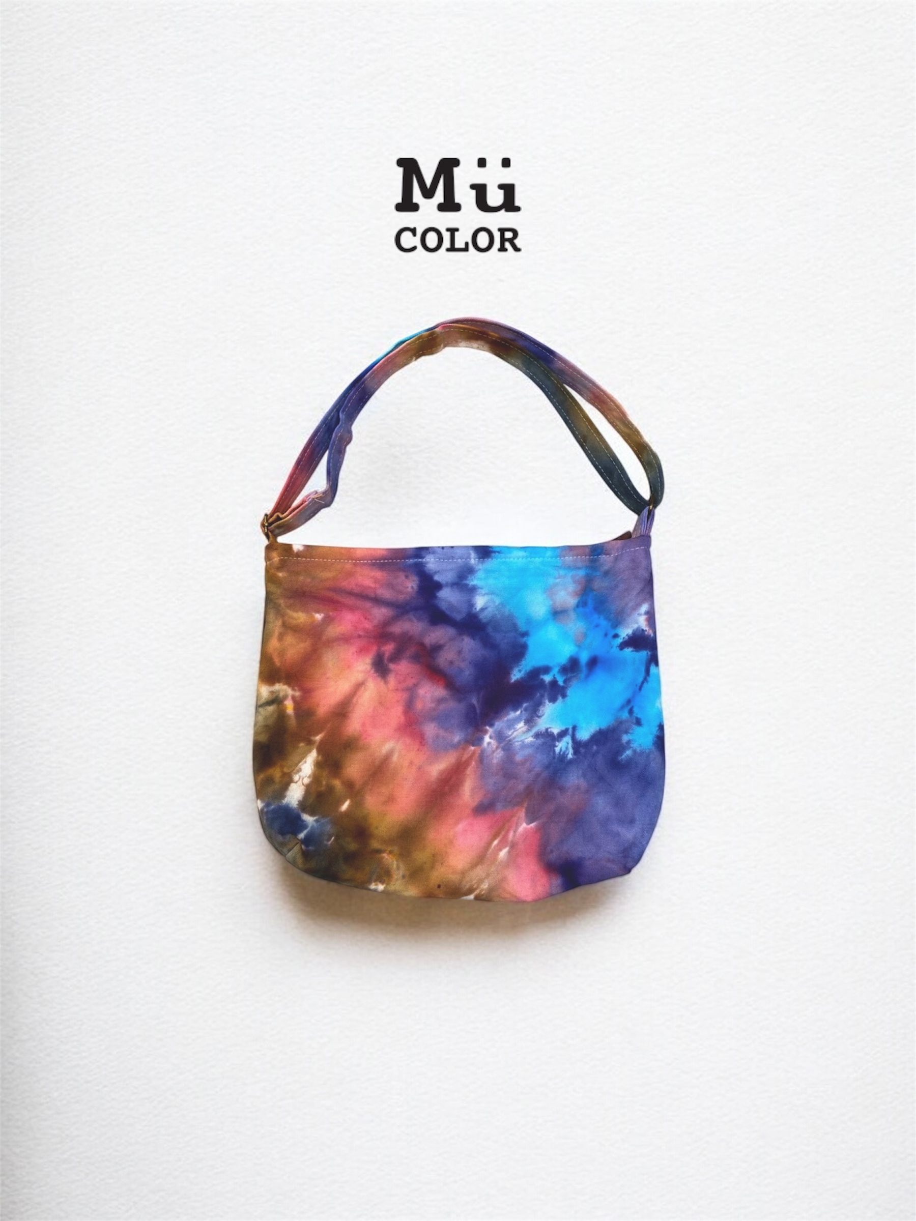 Mumu Color 慕慕卡樂 / 手作冰染-帆布斜背包（春日幻影）