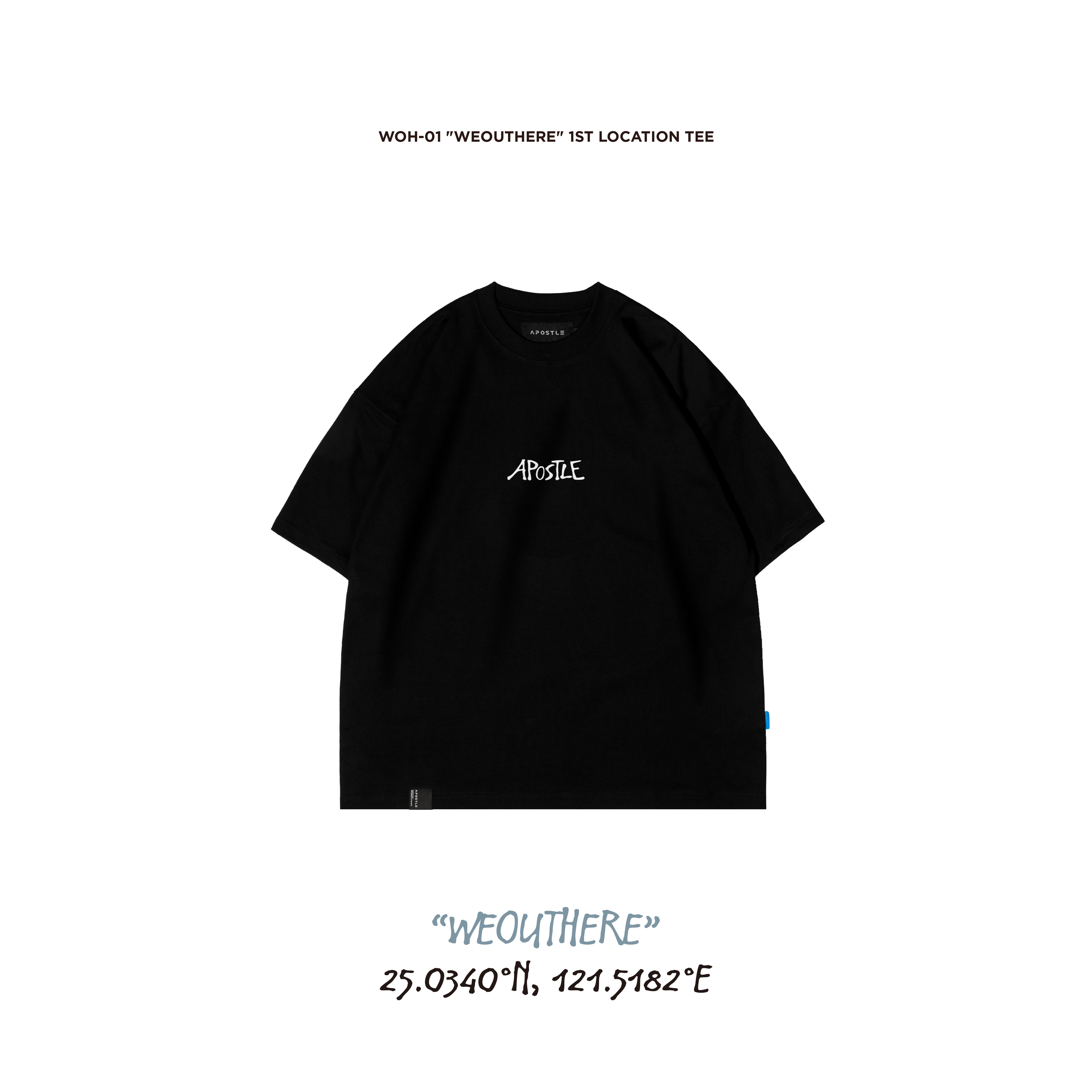 WOH-01 "WEOUTHERE" 1st Location TEE - Black