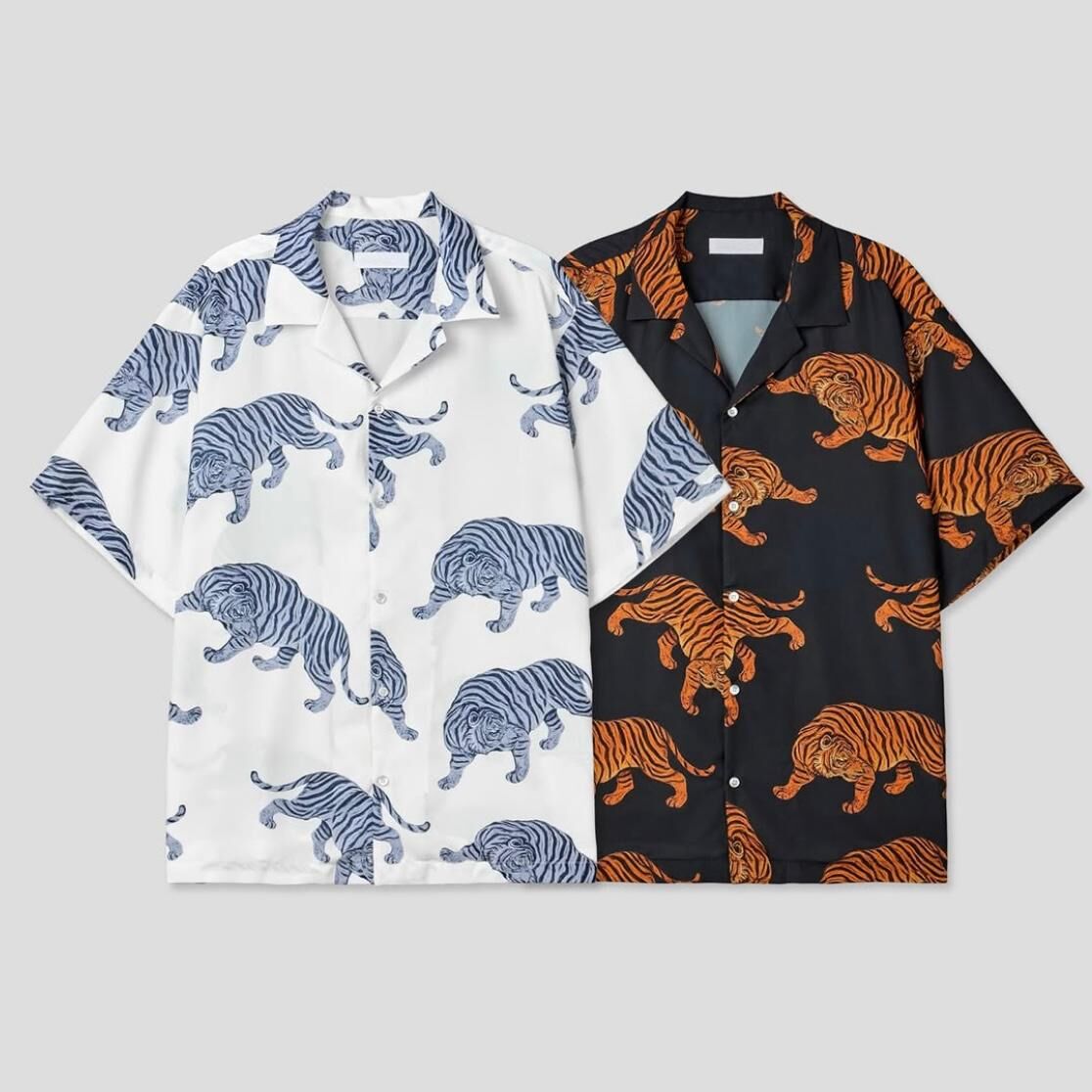 老虎透視短袖恤衫 S2339