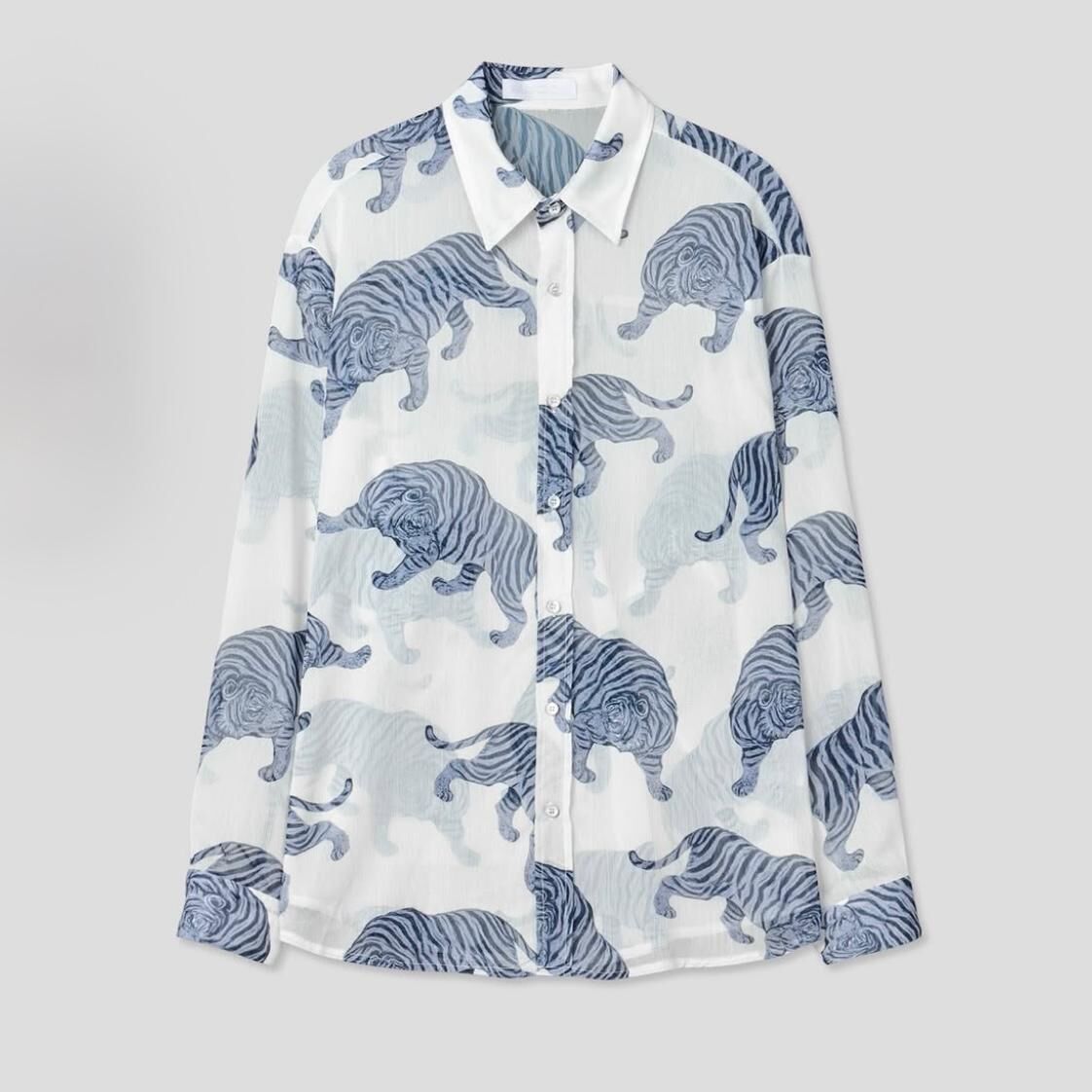 老虎透視長袖恤衫 S2340