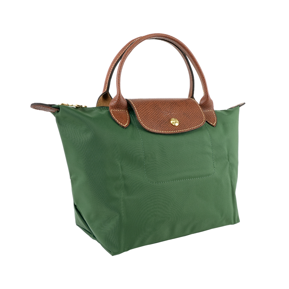 【Longchamp】S號短把LE PLIAGE摺疊水餃包(英式綠色)