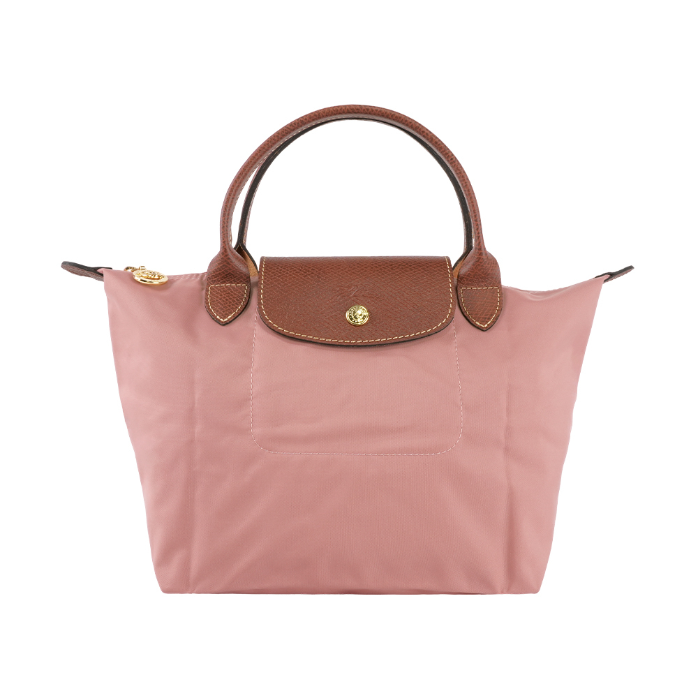 【Longchamp】S號短把LE PLIAGE摺疊水餃包(粉紅茶色)