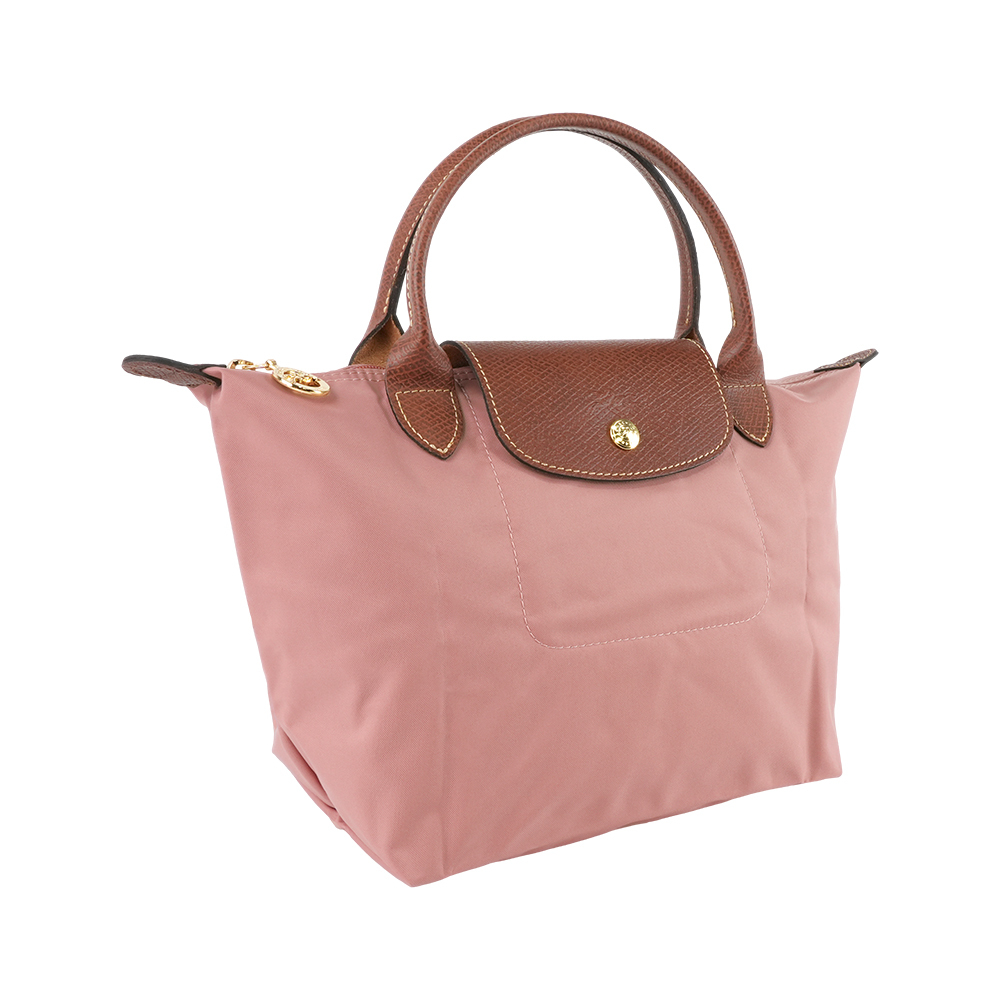 【Longchamp】S號短把LE PLIAGE摺疊水餃包(粉紅茶色)