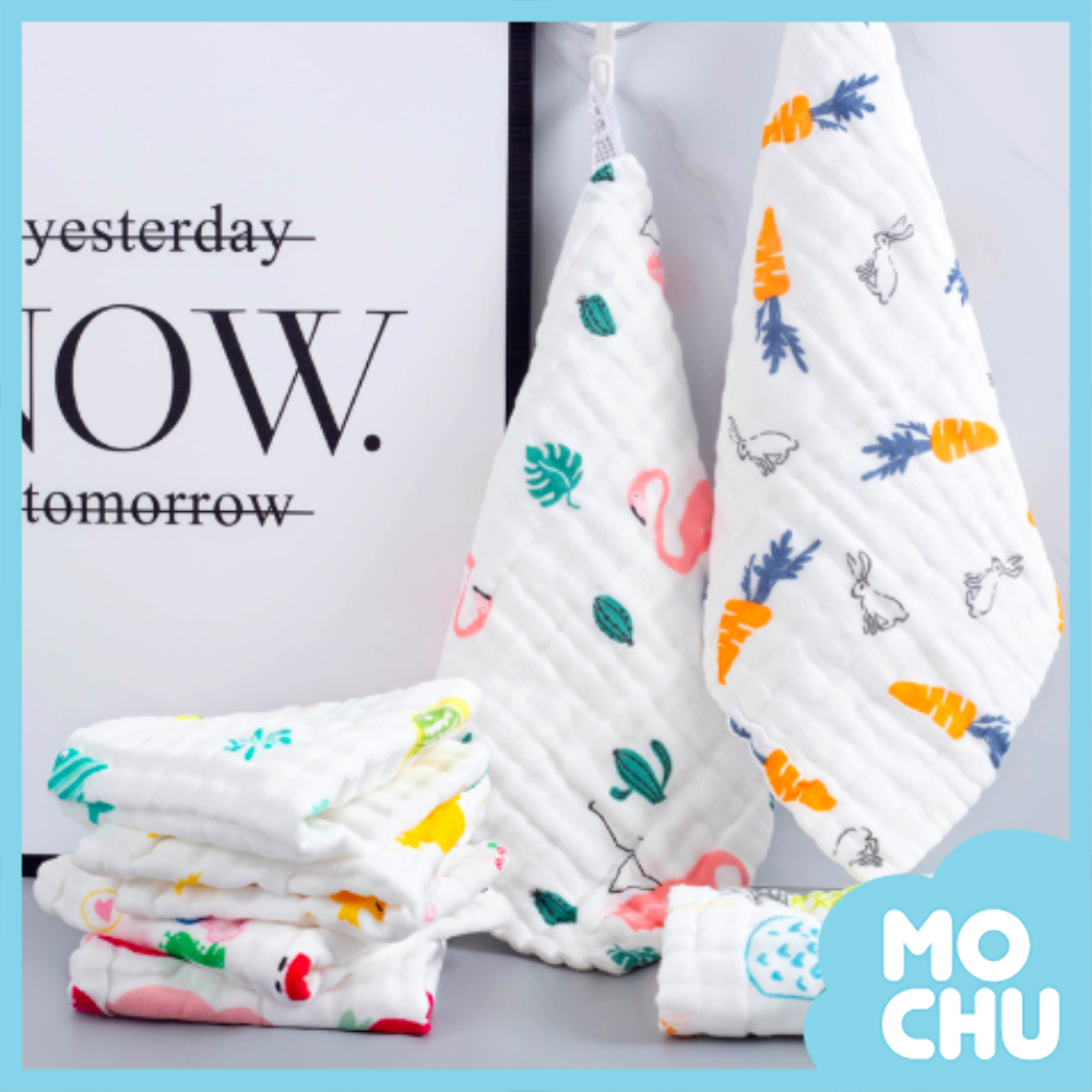 純棉六層紗口水巾三入組(花色隨機)