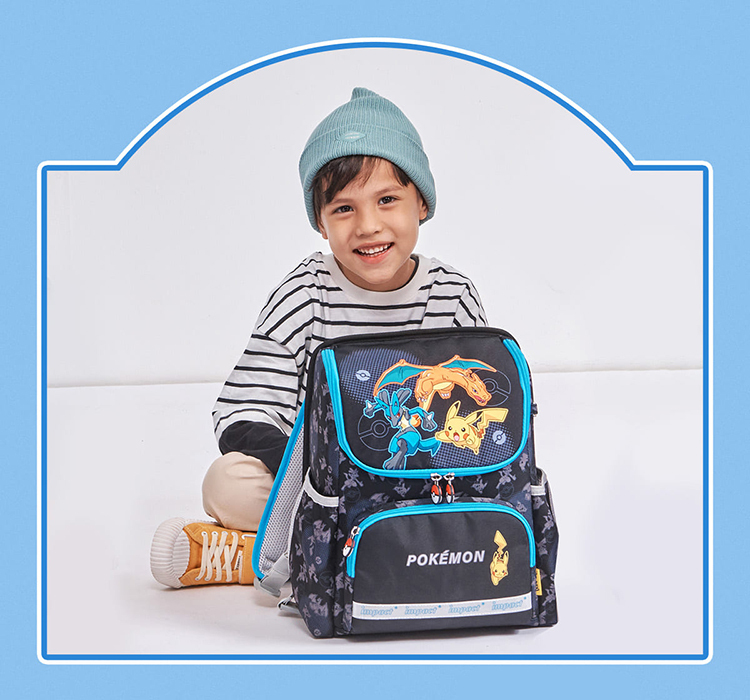 【IMPACT 怡寶】  寶可夢 超輕羽量型護脊書包 後背包 兒童書包 黑 IMPKM6021BK