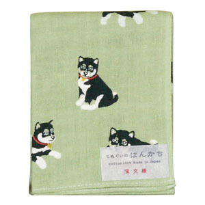 [ケイス | 濱文樣] 手帕（黑柴）