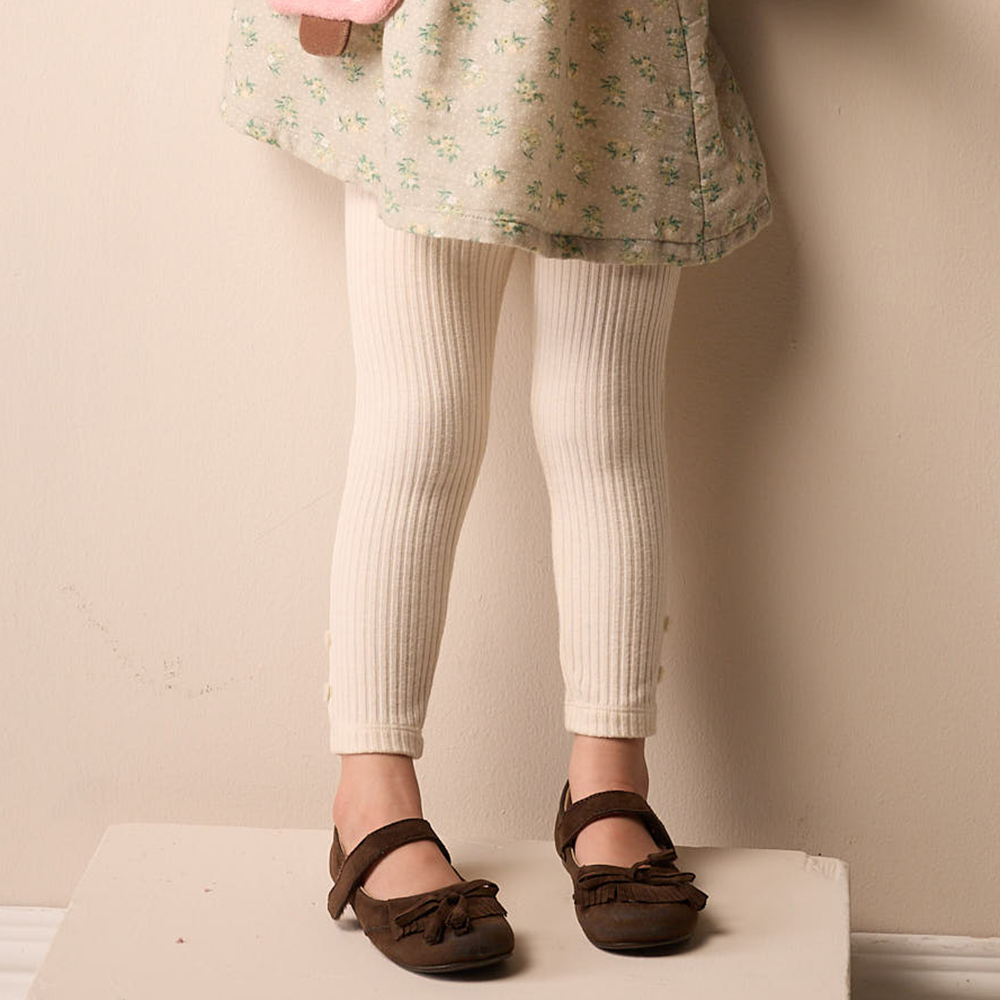 PIPPY 百搭鬆緊腰圍內搭褲 米