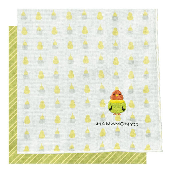 [ケイス | 濱文樣] 雙面紗布手帕（鸚鵡點點與條紋）