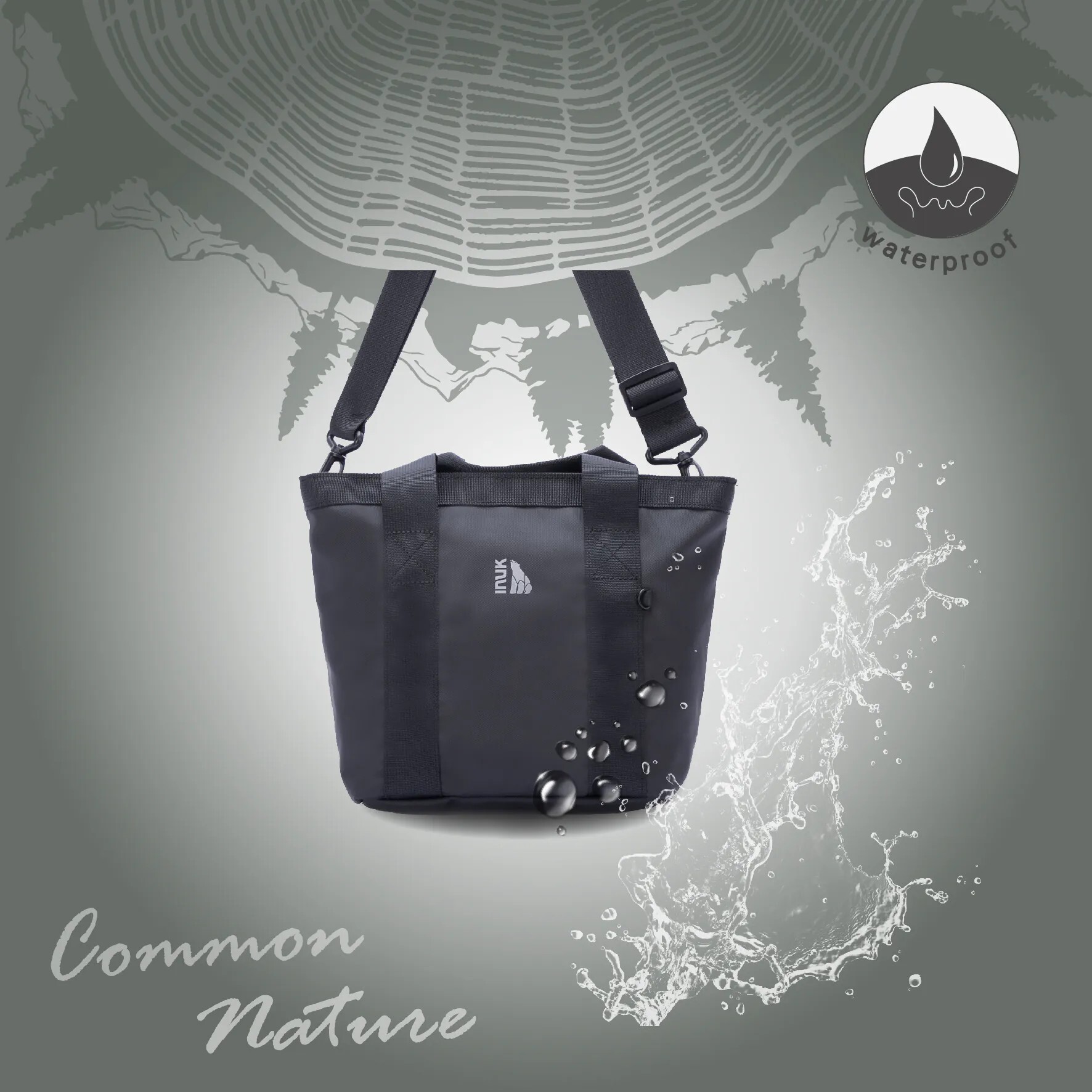 【INUK】全境防水 托特包 |Water_Shed SETON-S 極夜黑 肩背包 7L