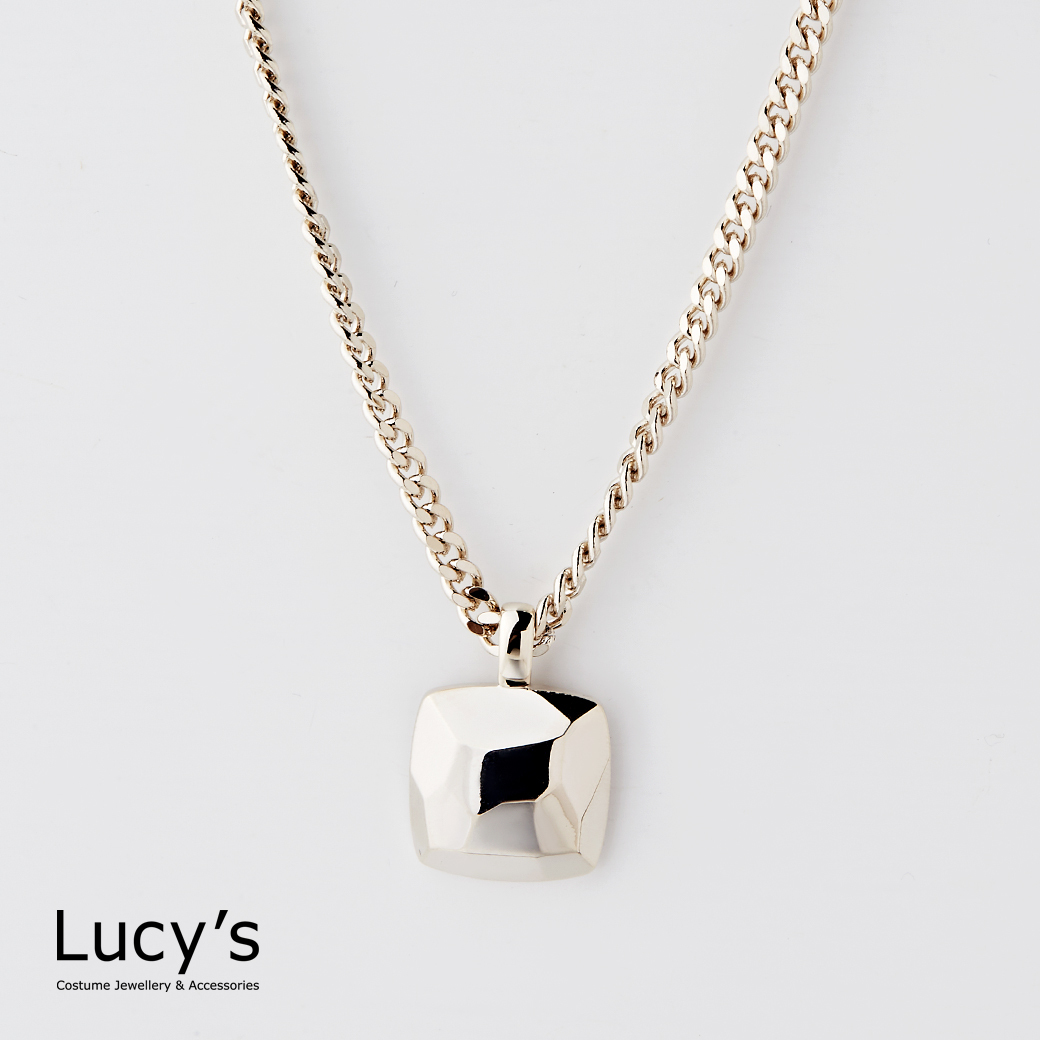 立體光塊 項鍊 (二色) (124016/124017)