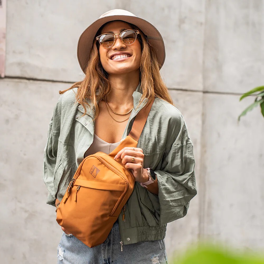 【INUK】環保調色盤 隨身快取包| Eco Primary Fisher3_RP 金茶色 | 肩背包 3L