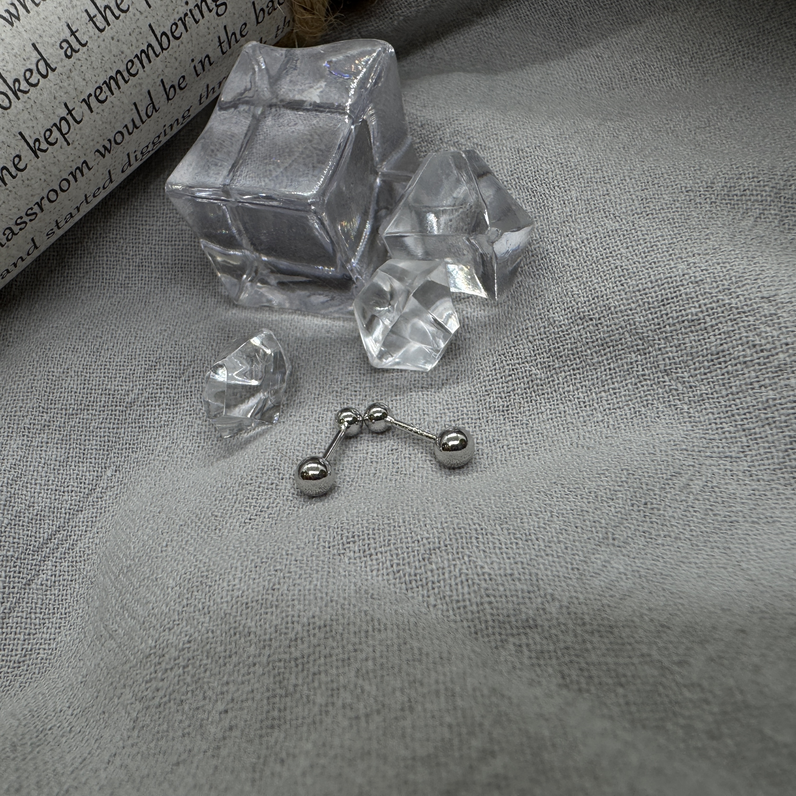 極簡雙珠 - 轉珠耳環