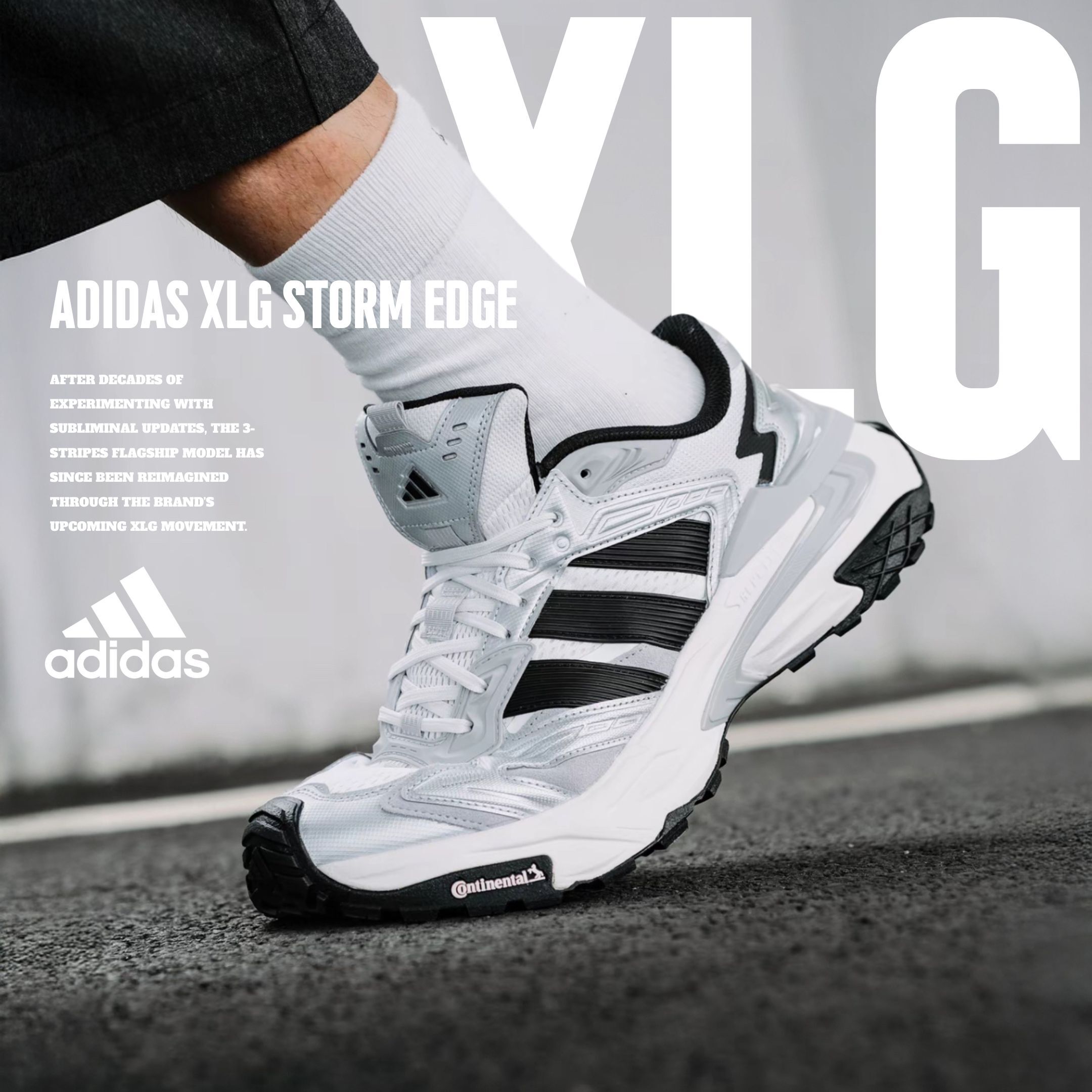 NICEDAY 代購 Adidas XLG Storm Edge 機甲鞋 復古 白黑 黑白 老爹鞋 JS0059