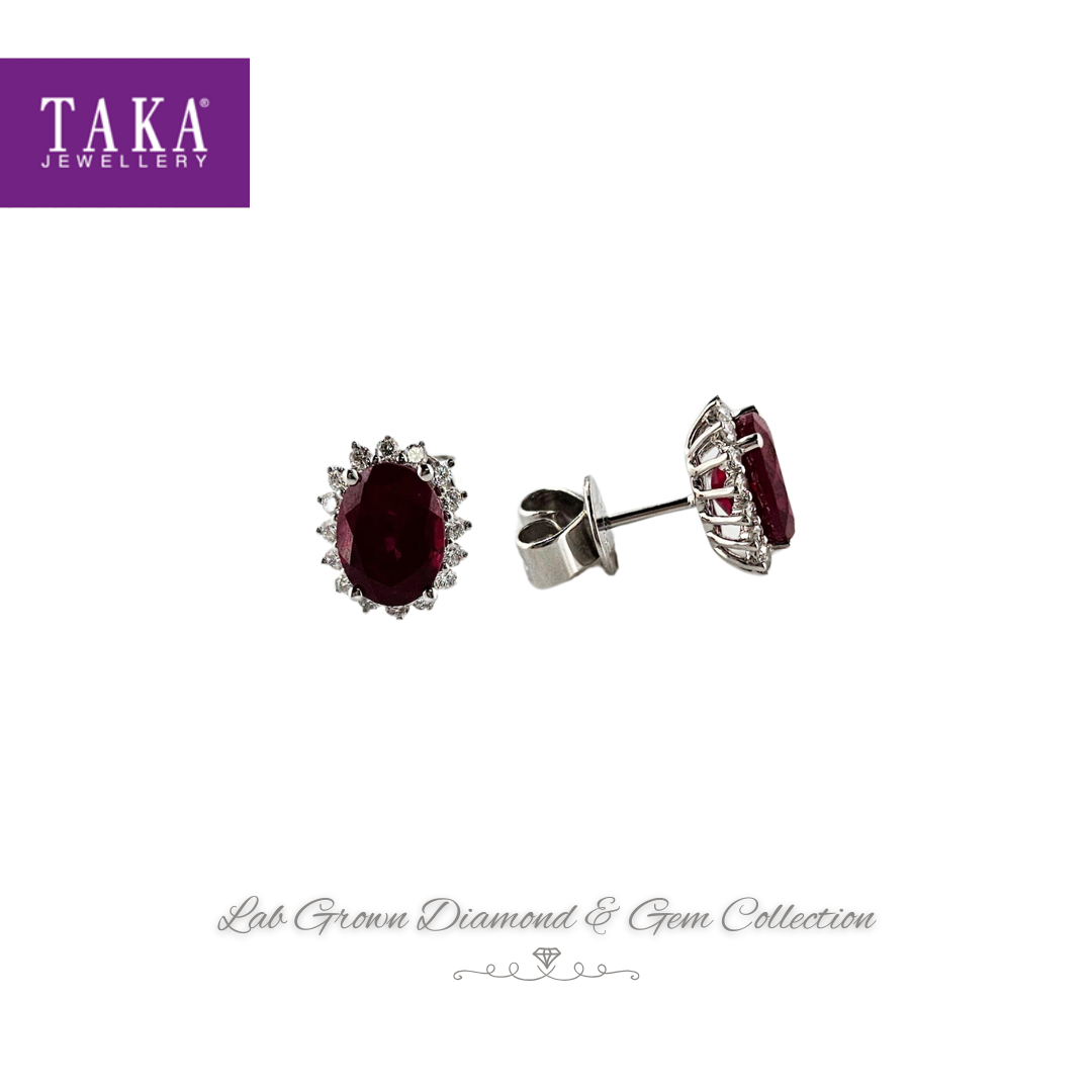 [SF] TAKA JEWELLERY LAB GROWN GEM DIAMOND EARRINGS 10KW, GE0227VL-RB (STK43)