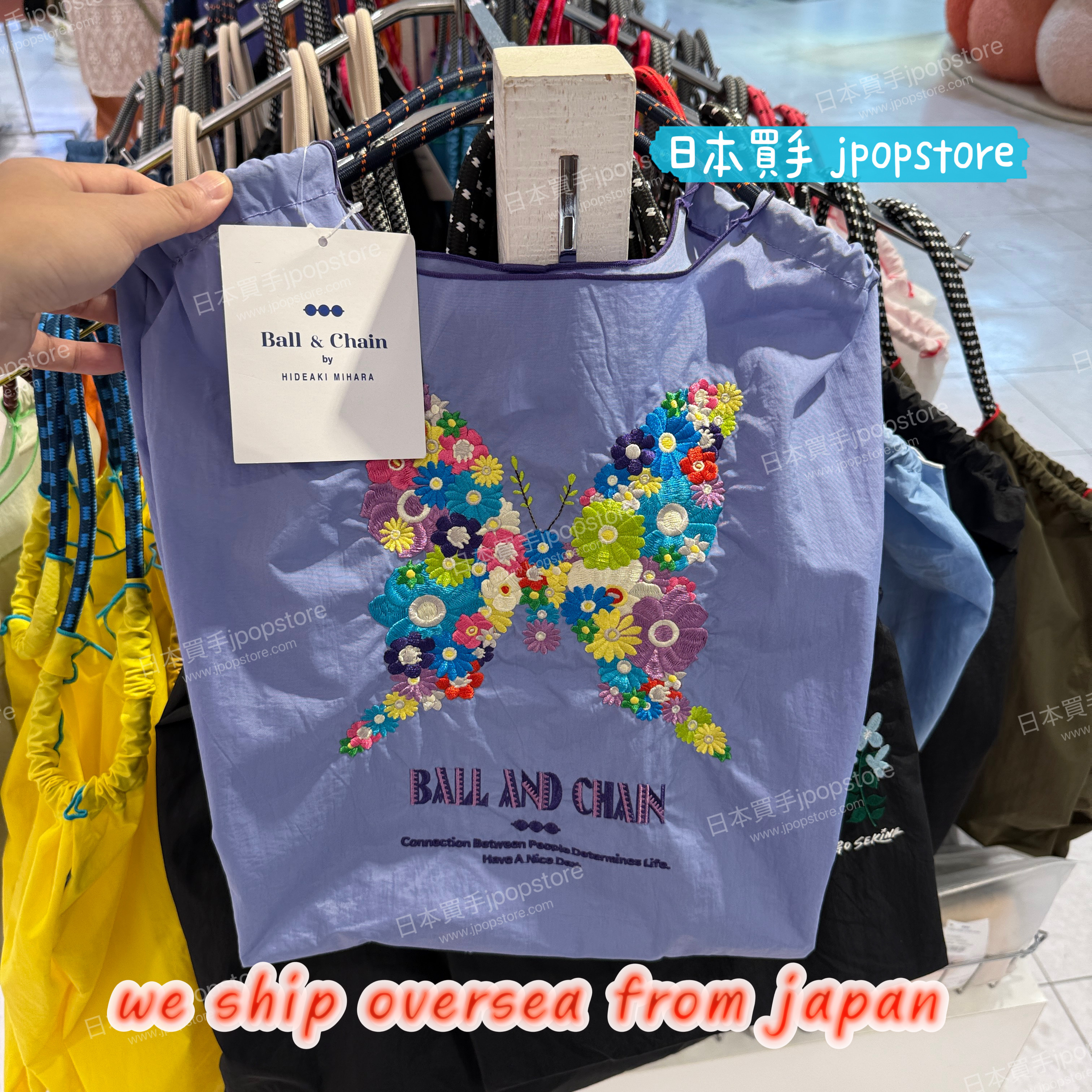 BALL&CHAIN F.BUTTERFLY 刺繡環保袋