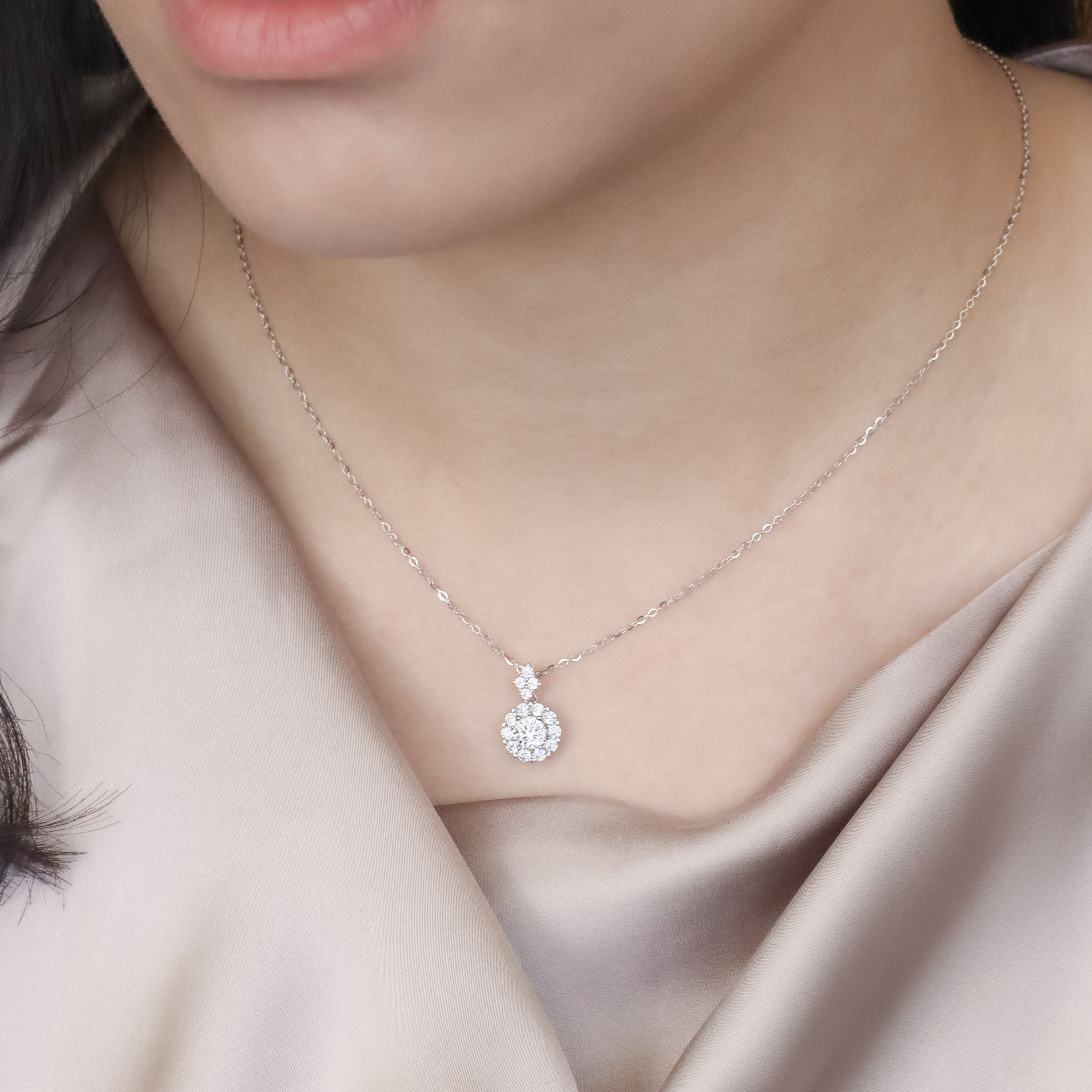 Silver/華麗之心．莫桑鑽項鍊