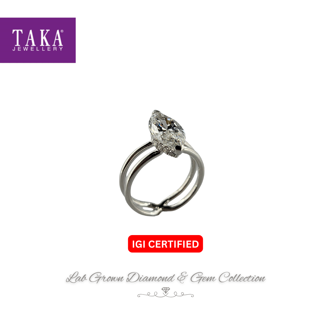 [SF] TAKA JEWELLERY LAB GROWN DIAMOND RING 18KW 140, 033035 / R2050V (STK50)