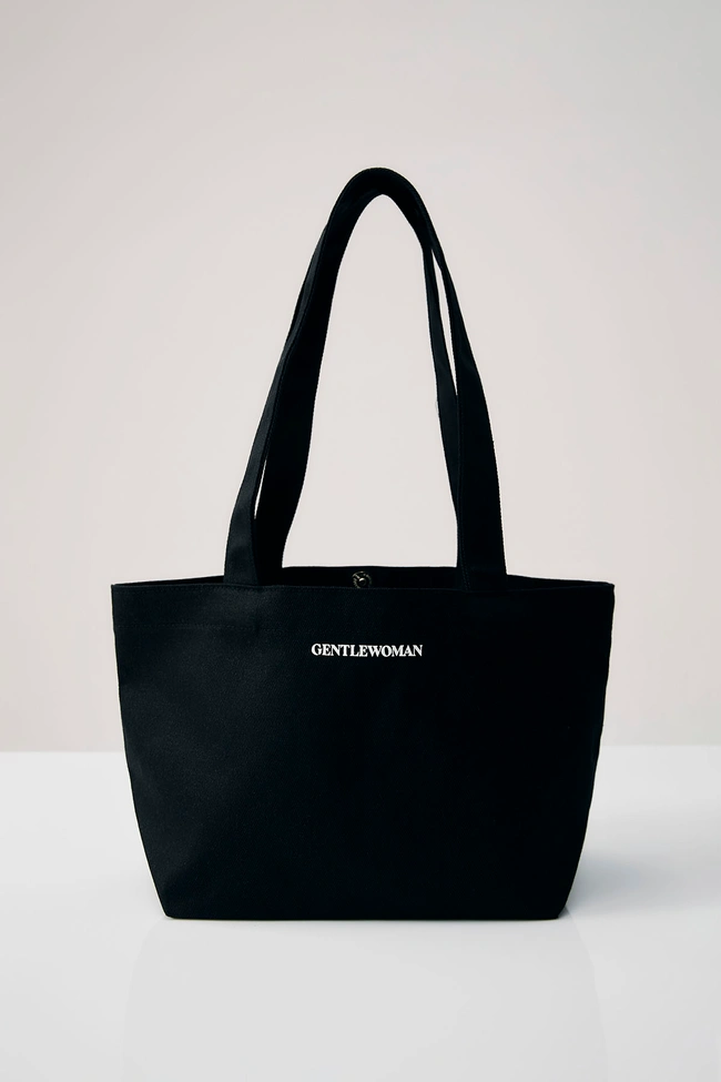 Gentle Woman Canvas Shoulder Tote Bag(Black)
