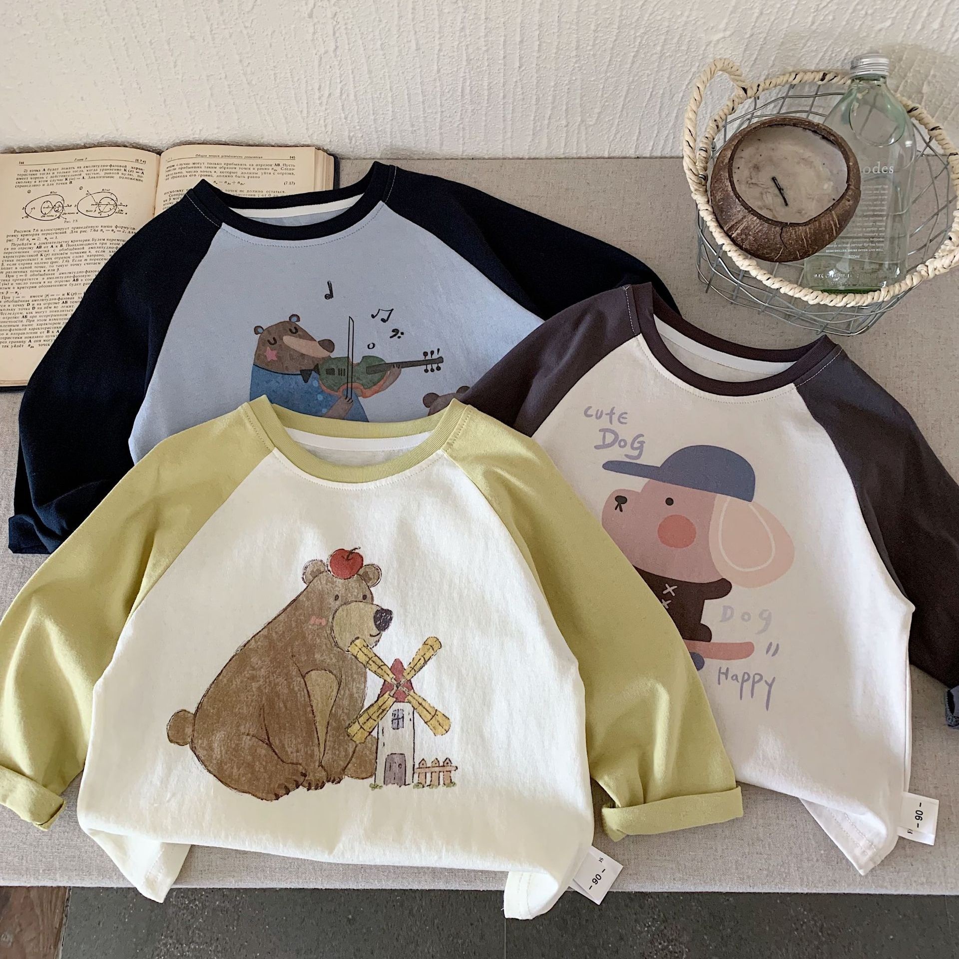 可愛拼袖小童趣上衣