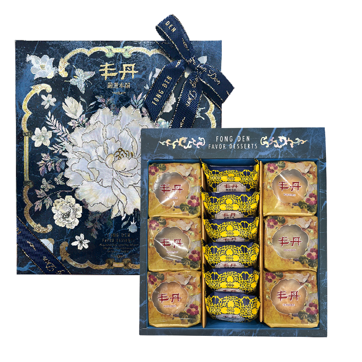 【丰丹嚴選本鋪】璀璨珍貝禮盒 - 幸福 Q 餅/松子茶酥/酒藏皇妃酥/鳳梨酥(附提袋)