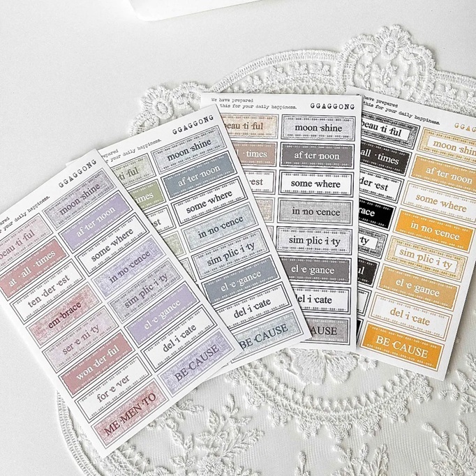 韓國 ggaggong．紋理標籤模造紙貼紙包